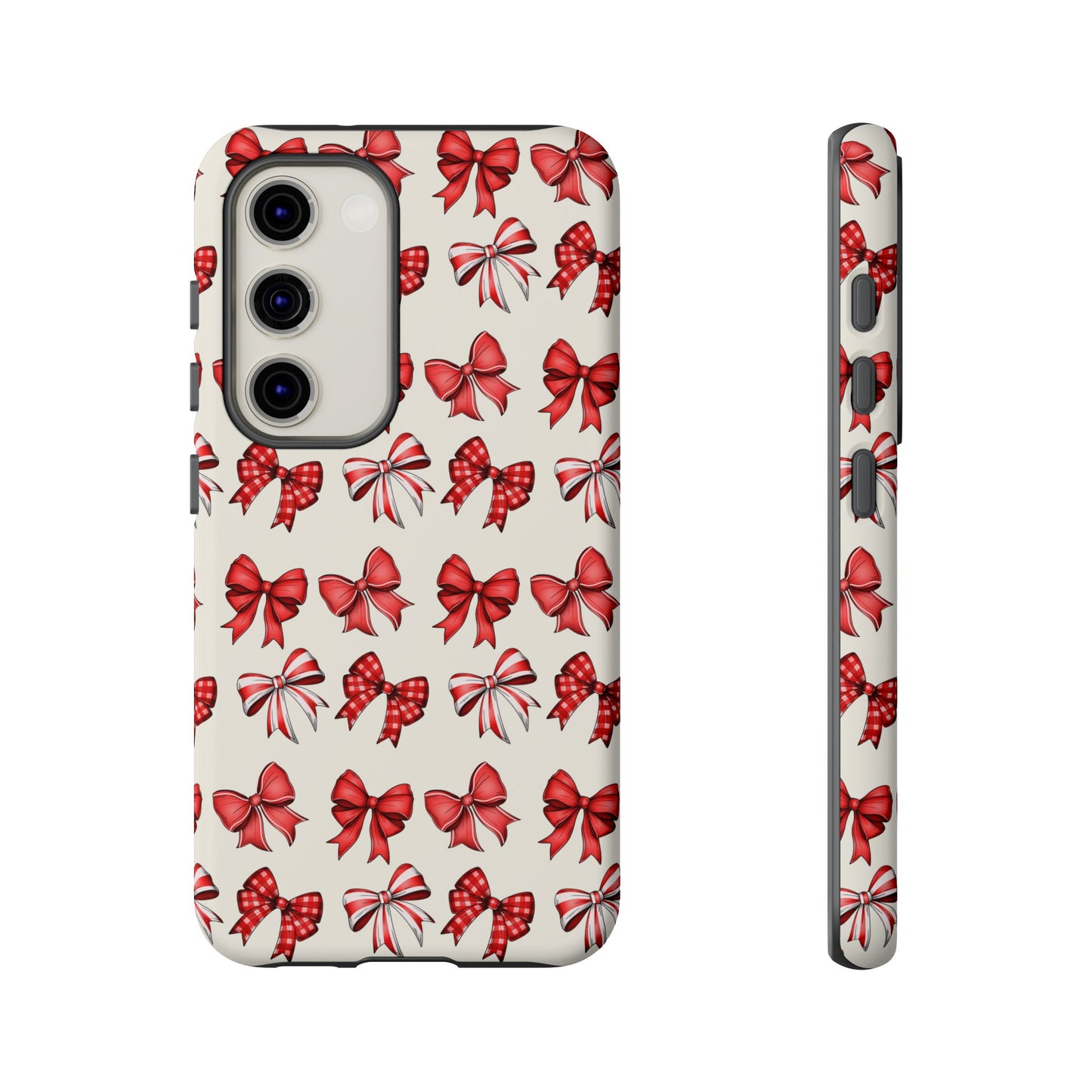 Christmas Bow Phone Case Cream