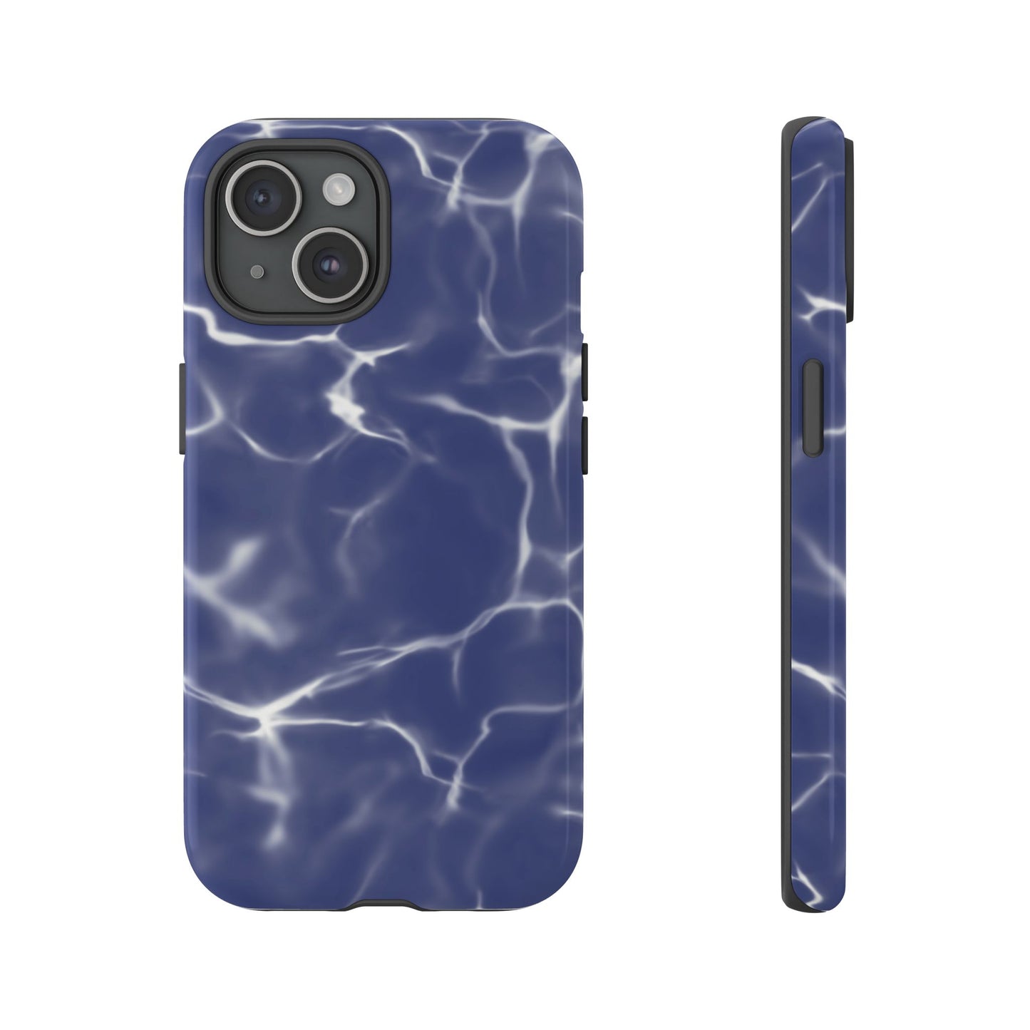 Marble Print Phone Case Dark Blue