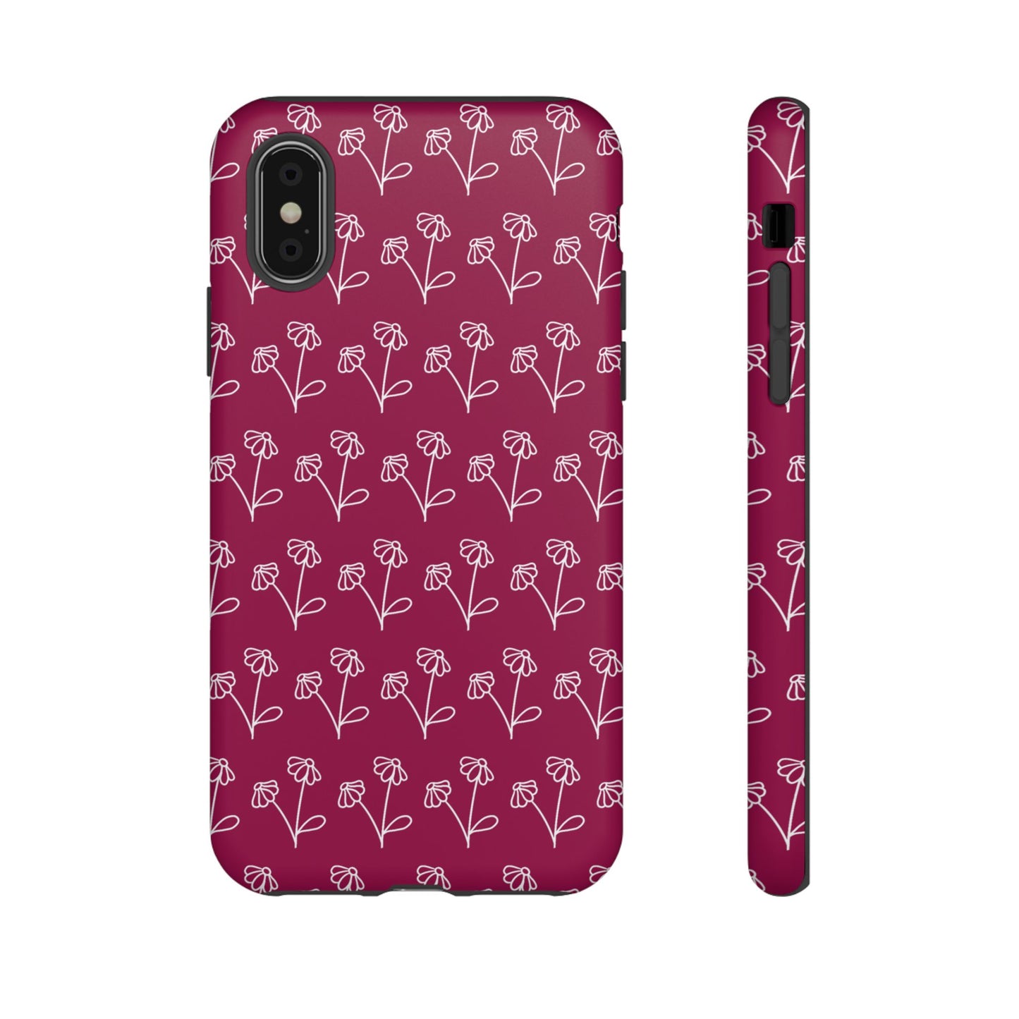 Doodle Flowers Phone Case Berry