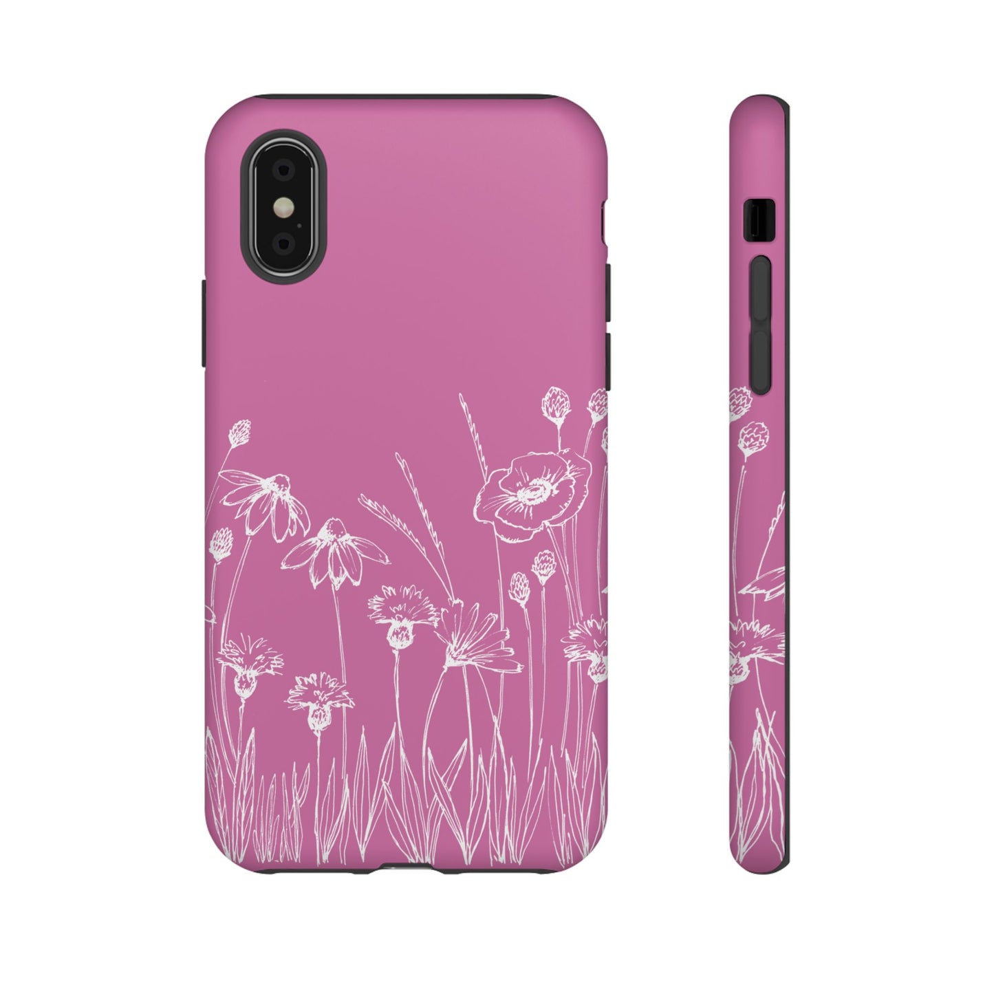 Doodle Flower Phone Case Pink