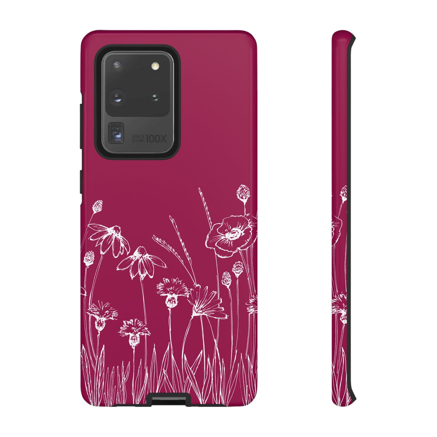 Doodle Flower Phone Case Berry