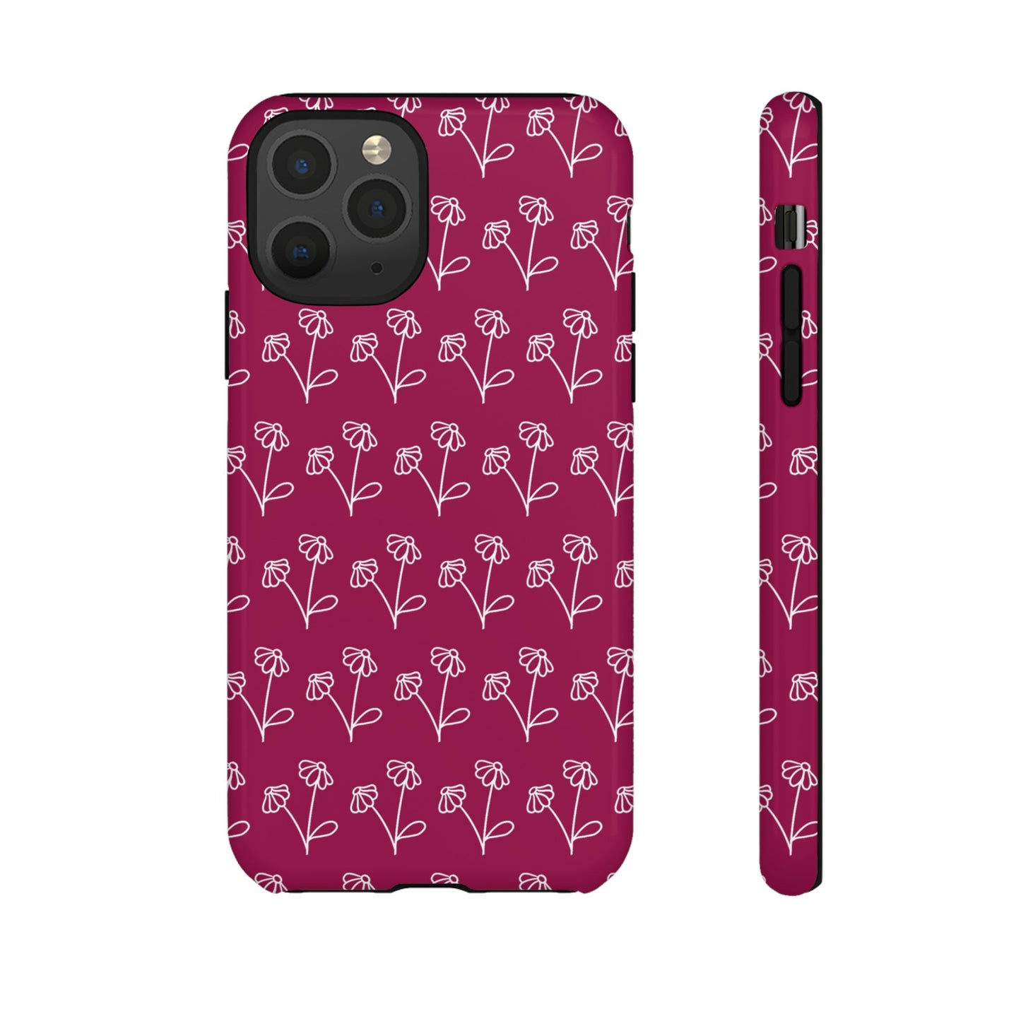 Doodle Flowers Phone Case Berry