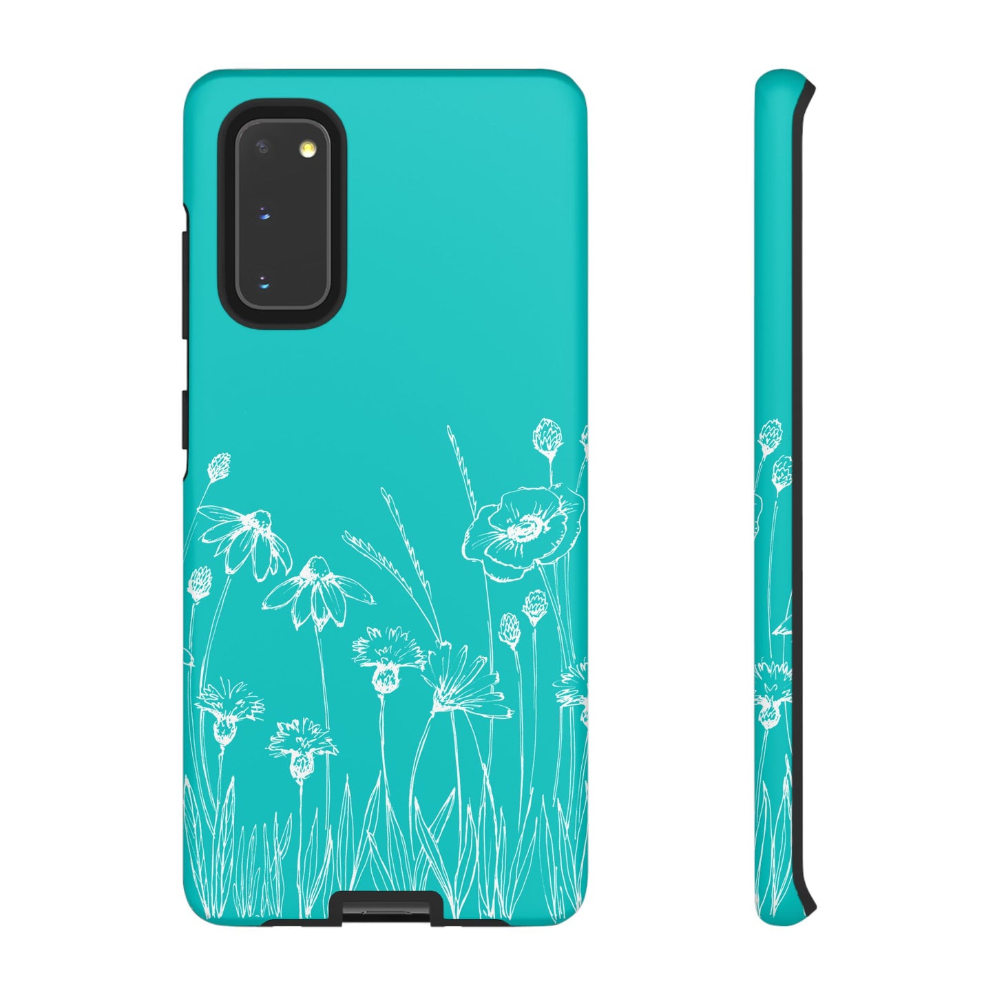 Doodle Flower Phone Case Aqua