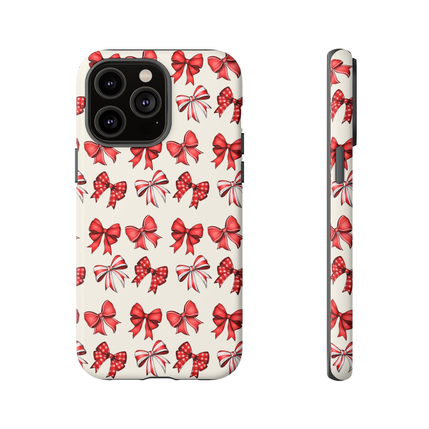 Christmas Bow Phone Case Cream