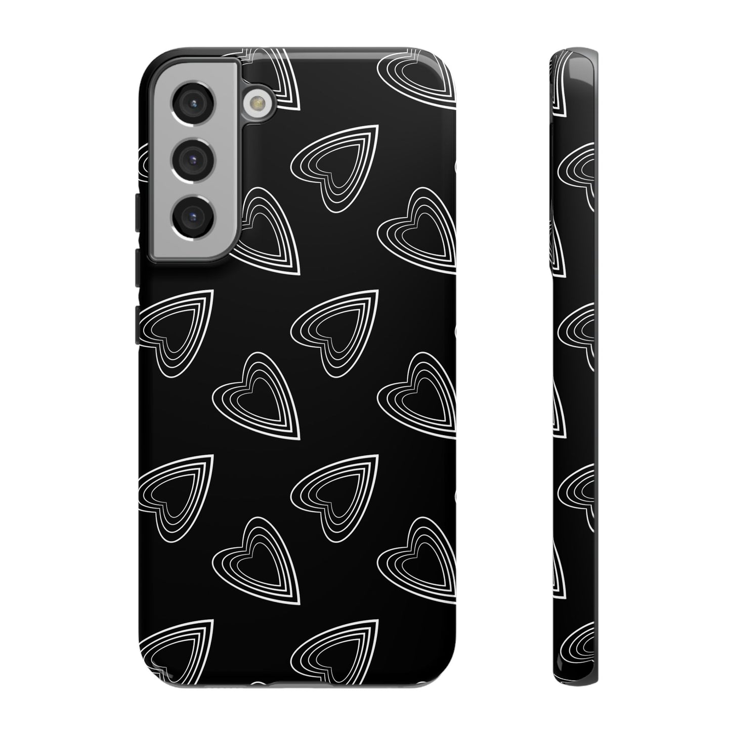 Hearts Phone Case Black