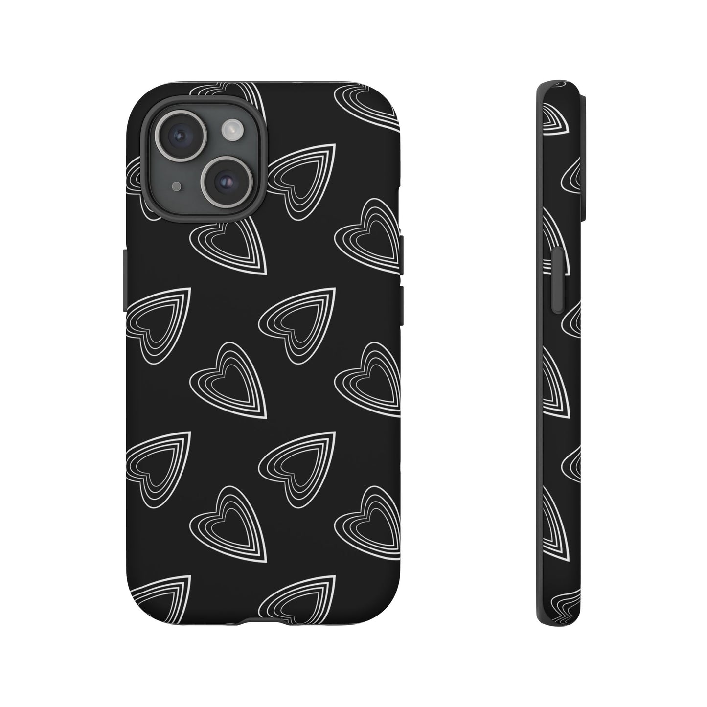 Hearts Phone Case Black