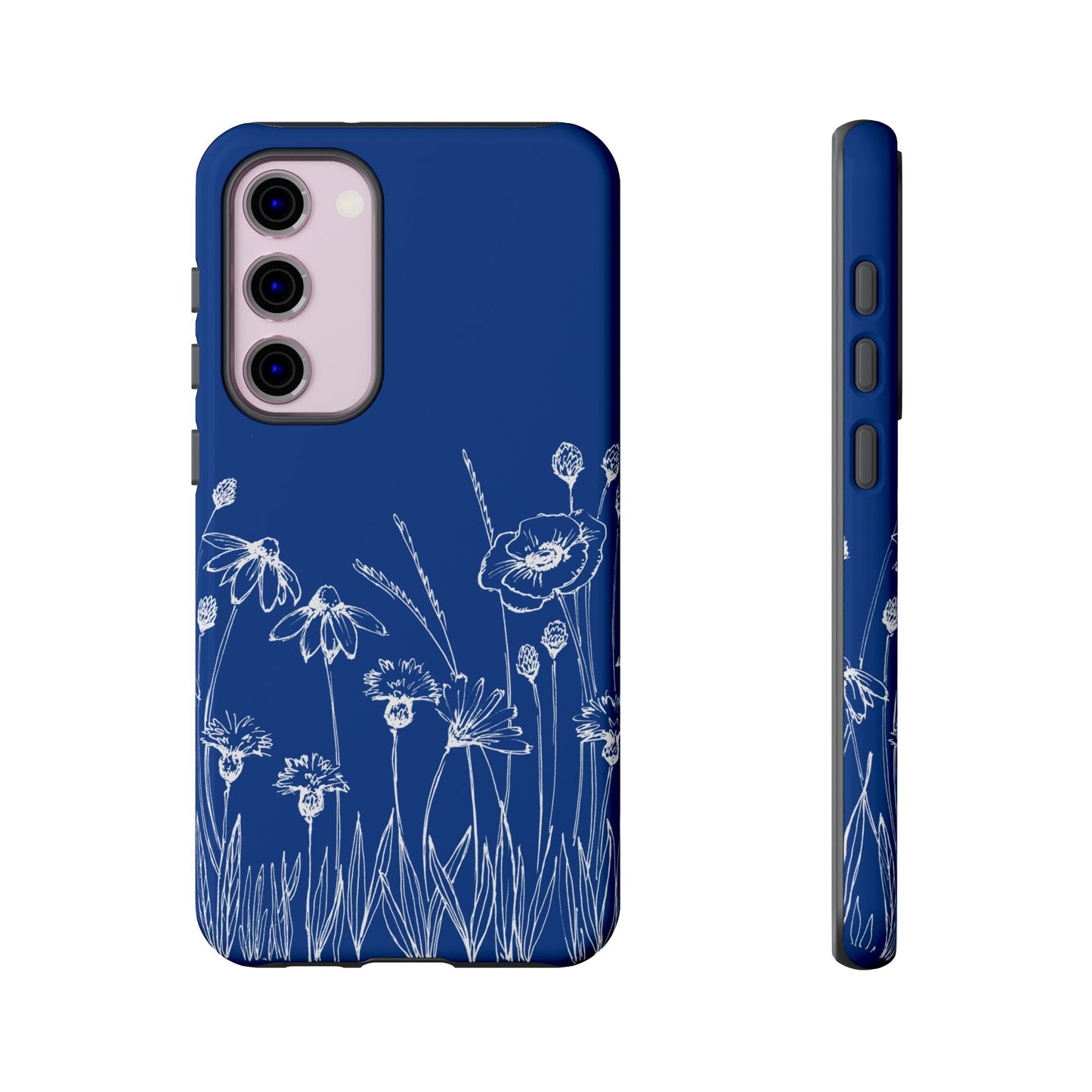 Doodle Flower Phone Case Blue