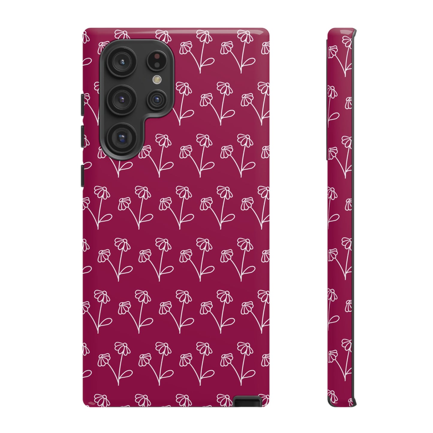 Doodle Flowers Phone Case Berry