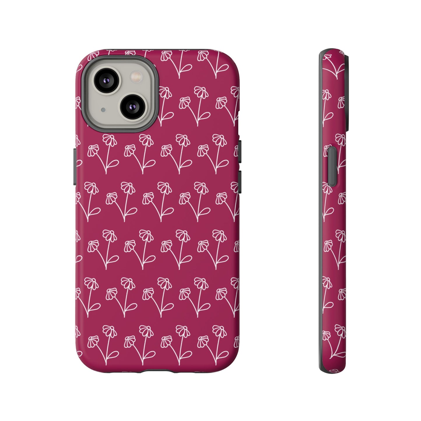 Doodle Flowers Phone Case Berry