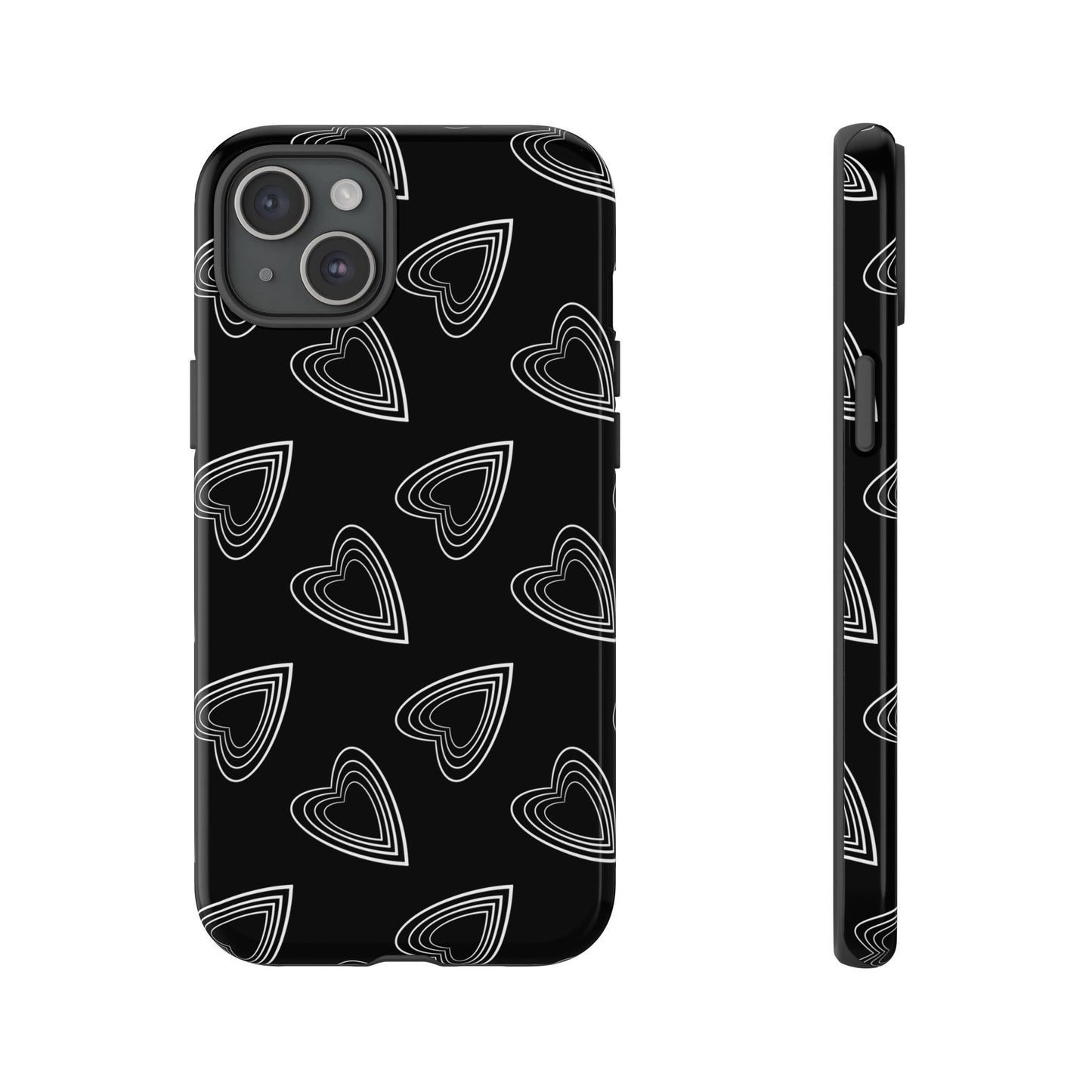 Hearts Phone Case Black