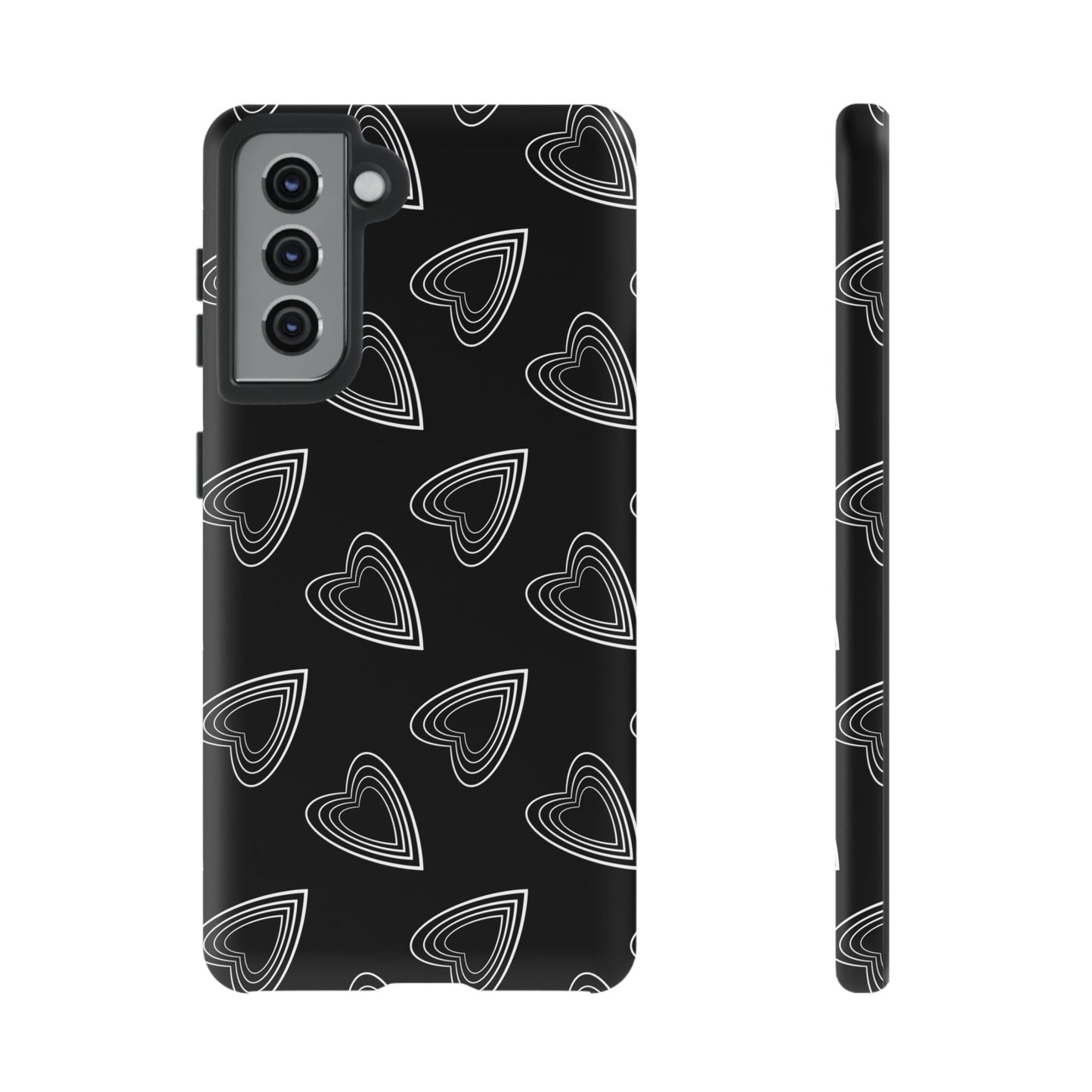 Hearts Phone Case Black