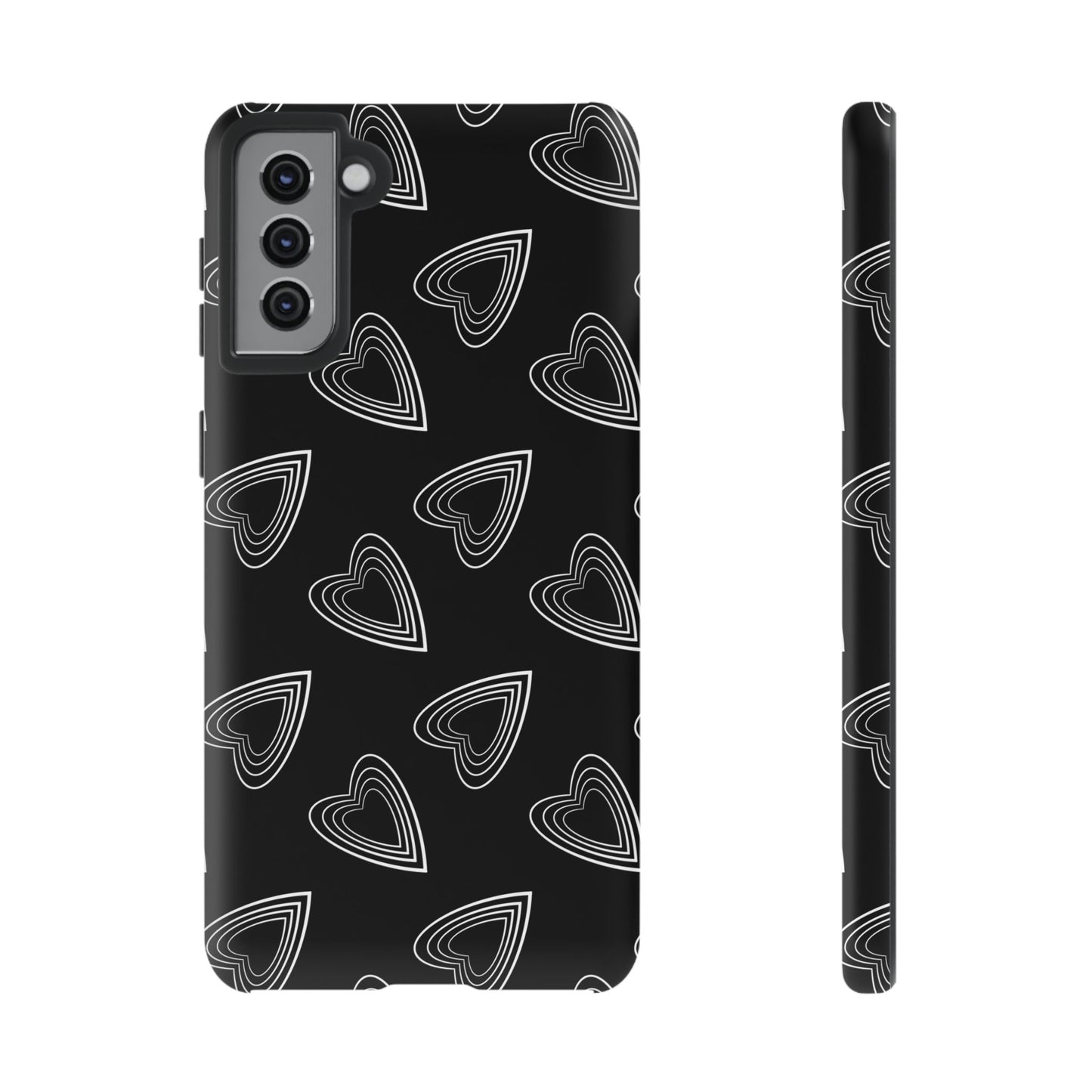 Hearts Phone Case Black