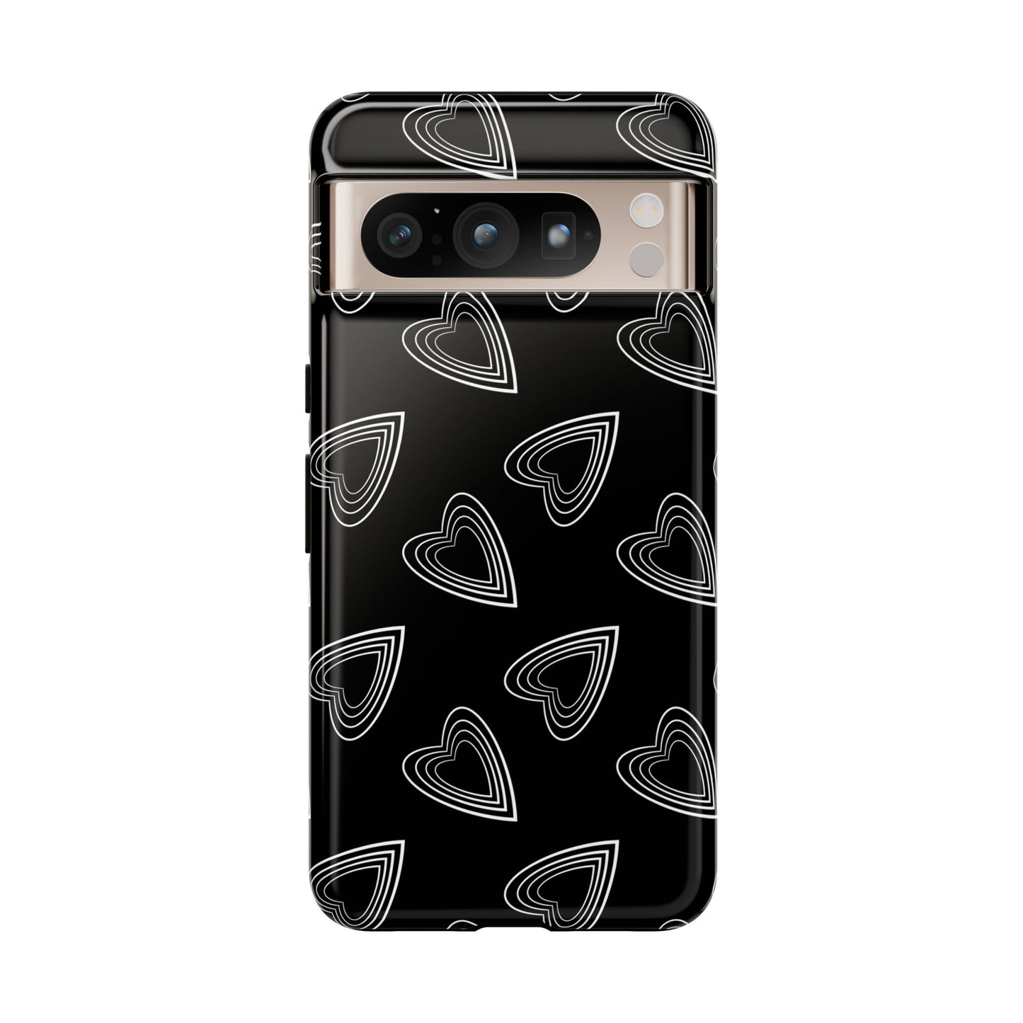 Hearts Phone Case Black