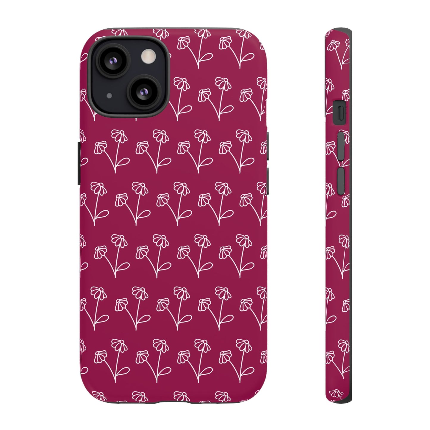 Doodle Flowers Phone Case Berry