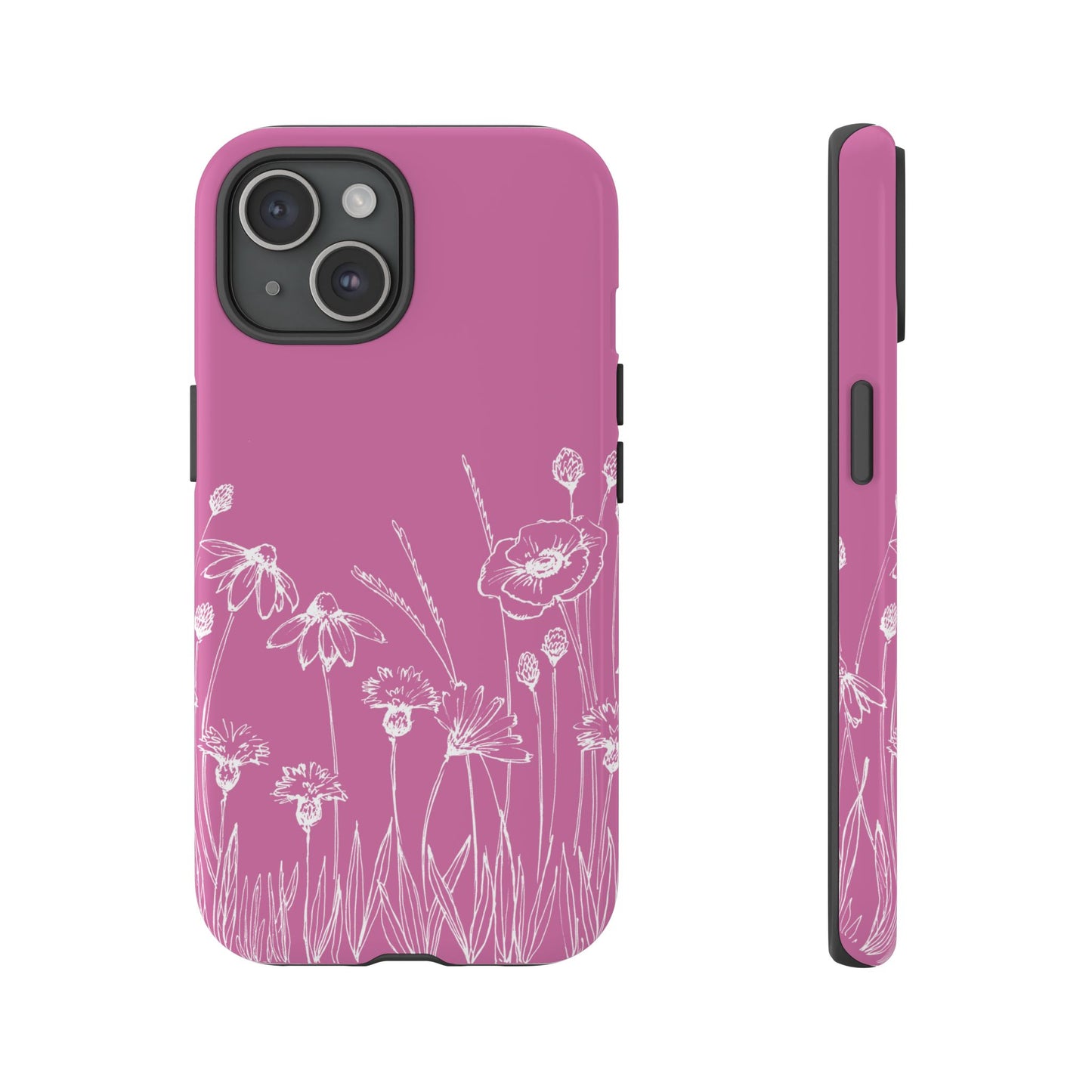 Doodle Flower Phone Case Pink