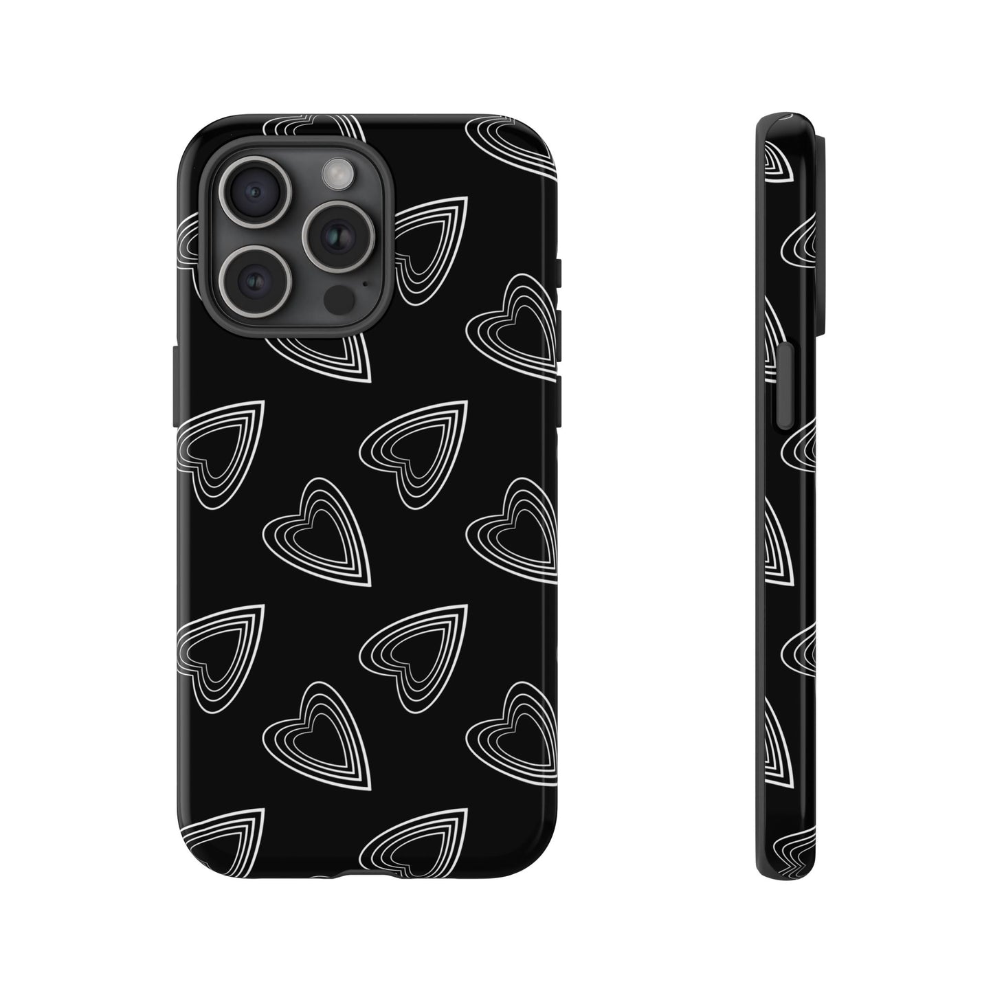 Hearts Phone Case Black