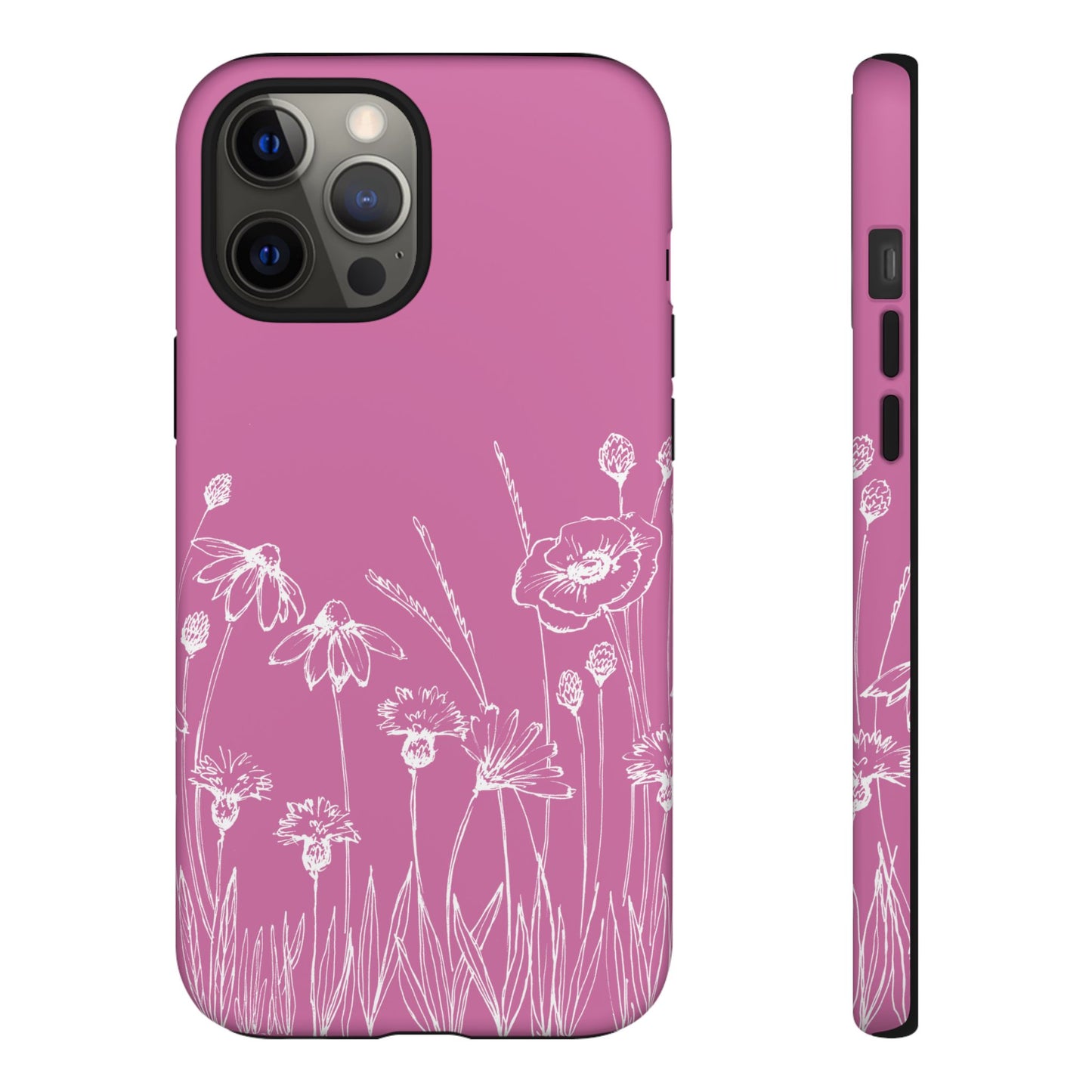 Doodle Flower Phone Case Pink