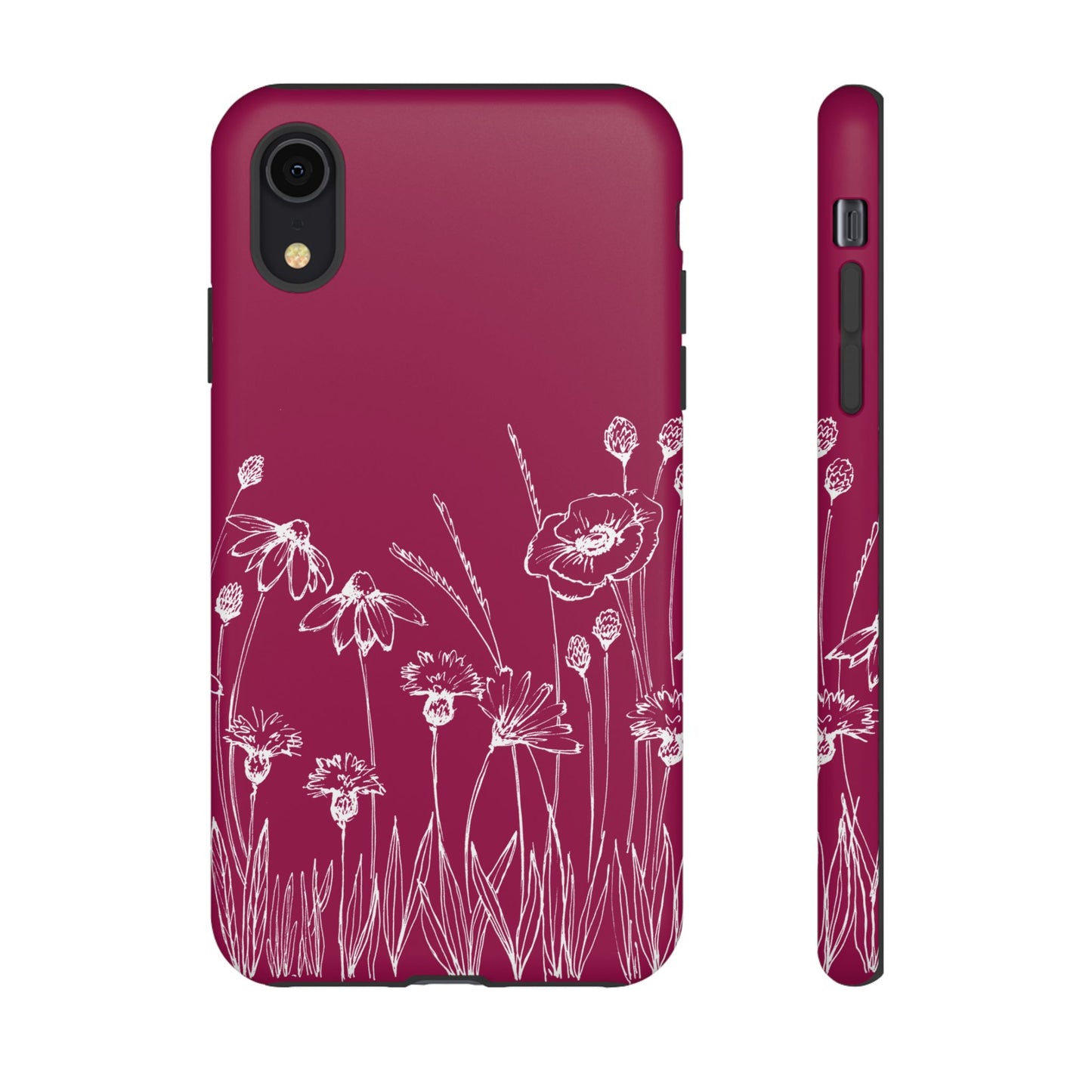 Doodle Flower Phone Case Berry