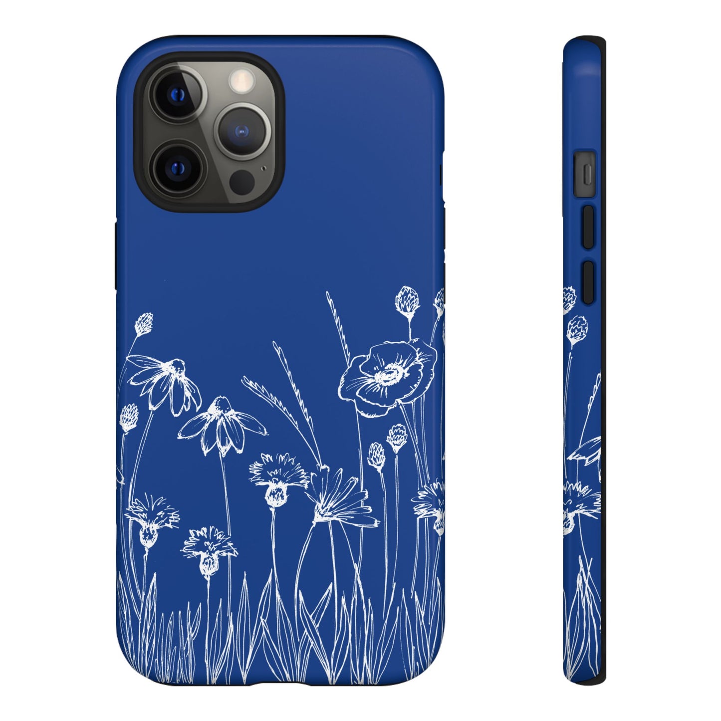 Doodle Flower Phone Case Blue