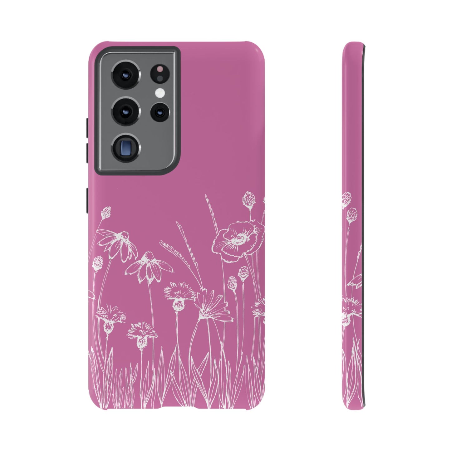 Doodle Flower Phone Case Pink