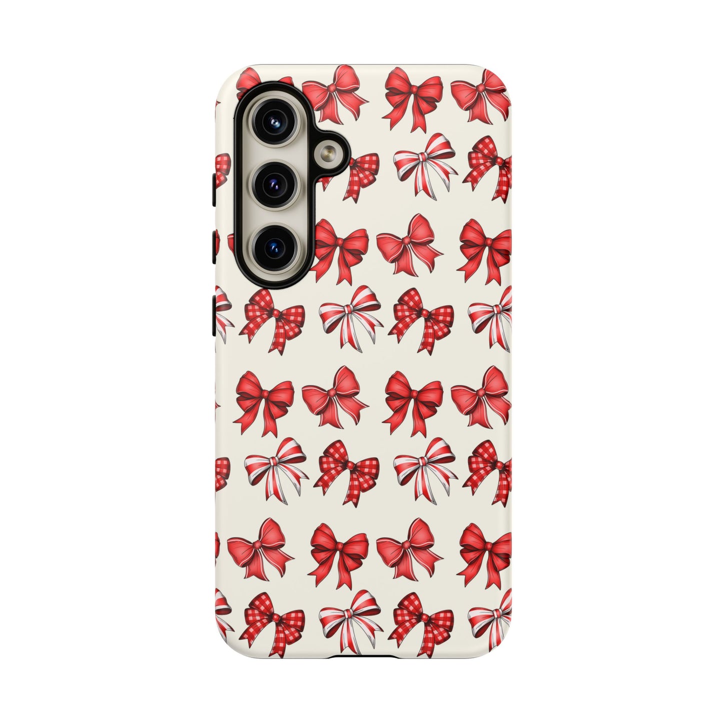 Christmas Bow Phone Case Cream