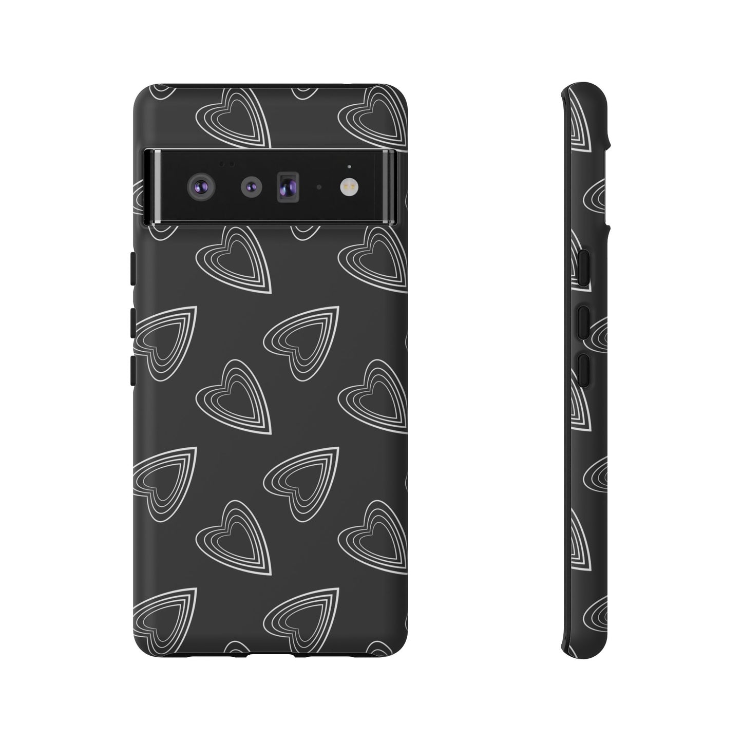 Hearts Phone Case Black