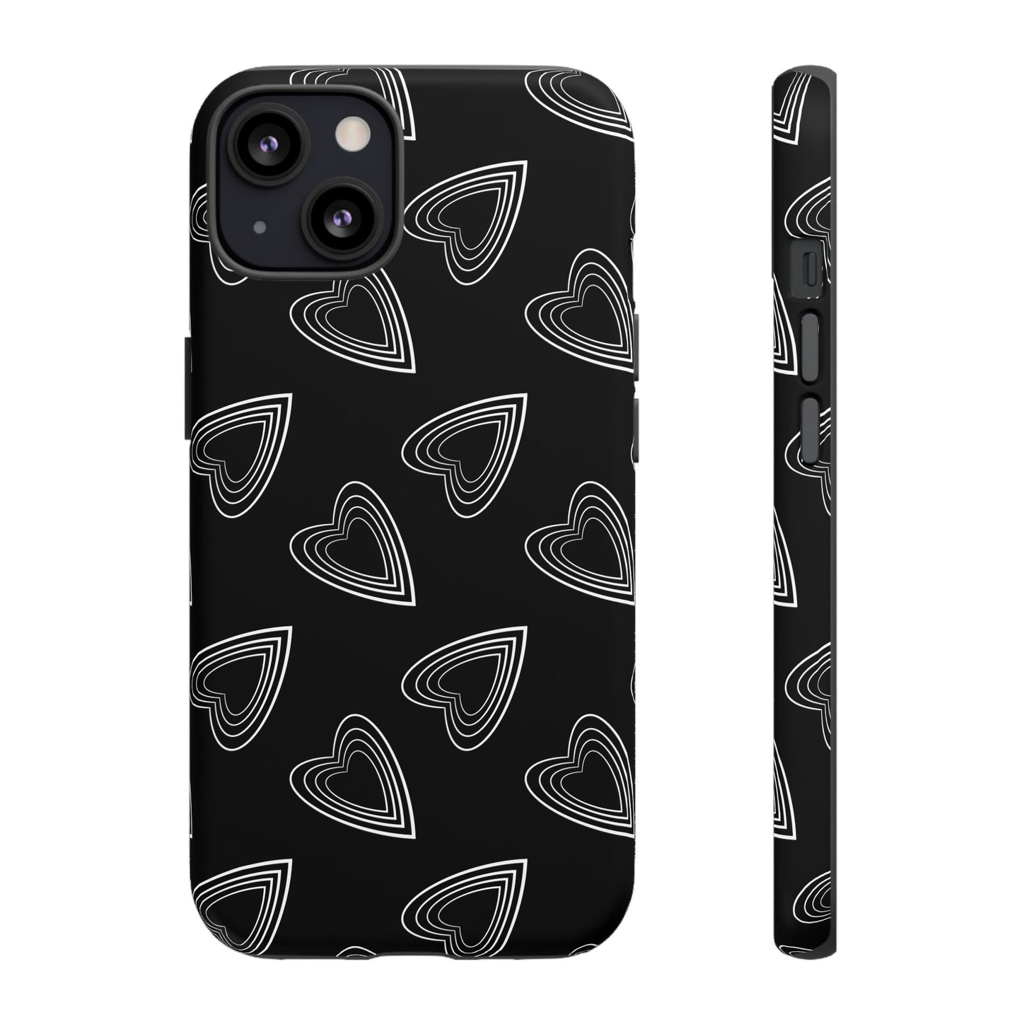 Hearts Phone Case Black