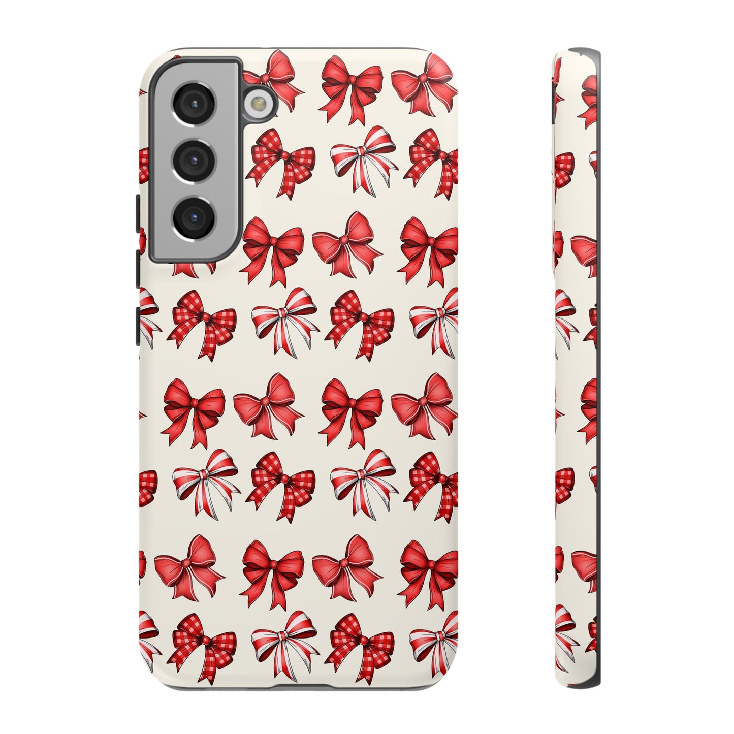 Christmas Bow Phone Case Cream