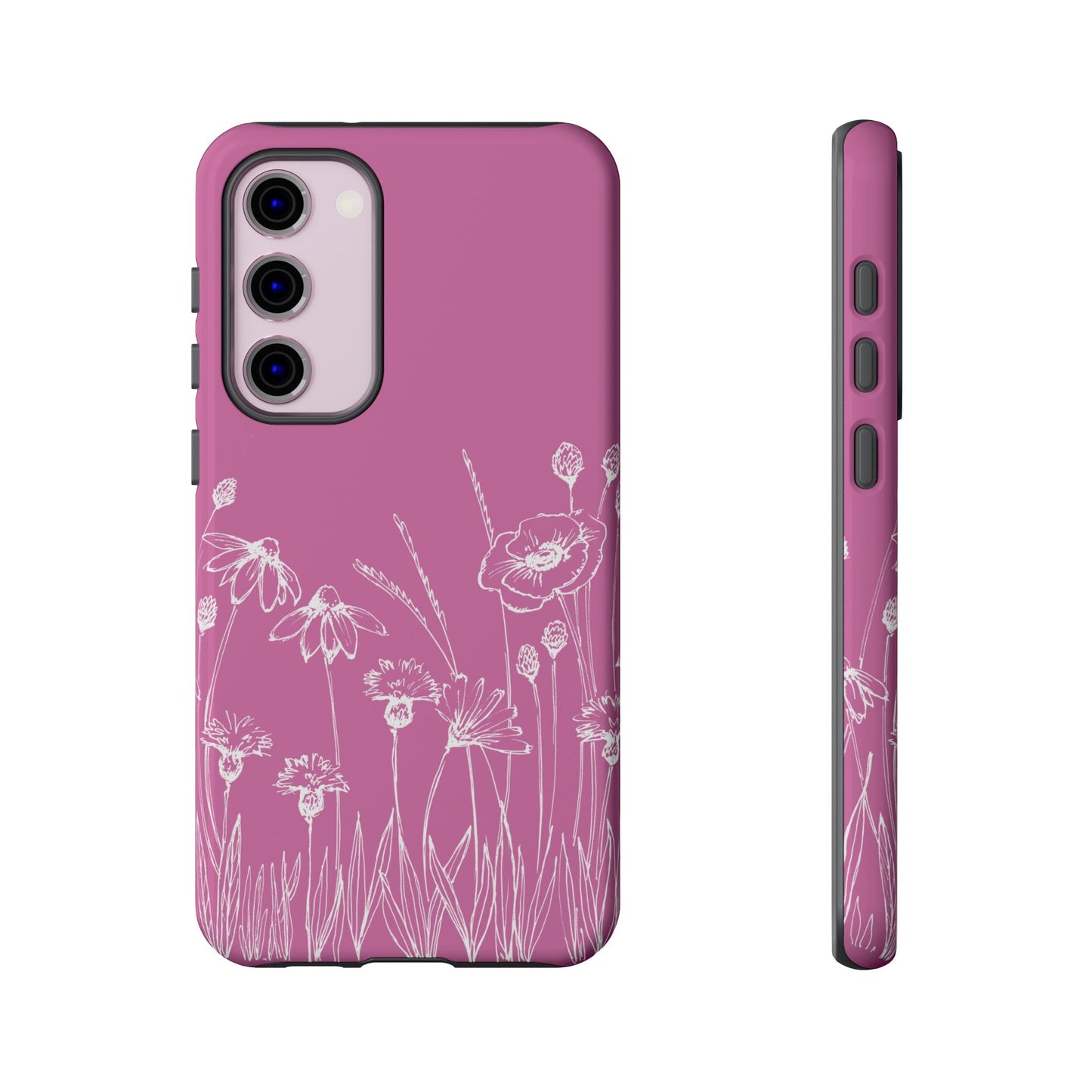 Doodle Flower Phone Case Pink