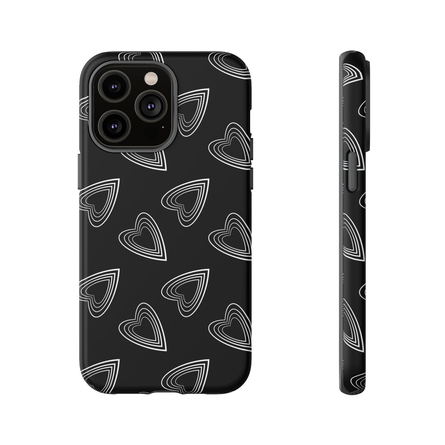 Hearts Phone Case Black