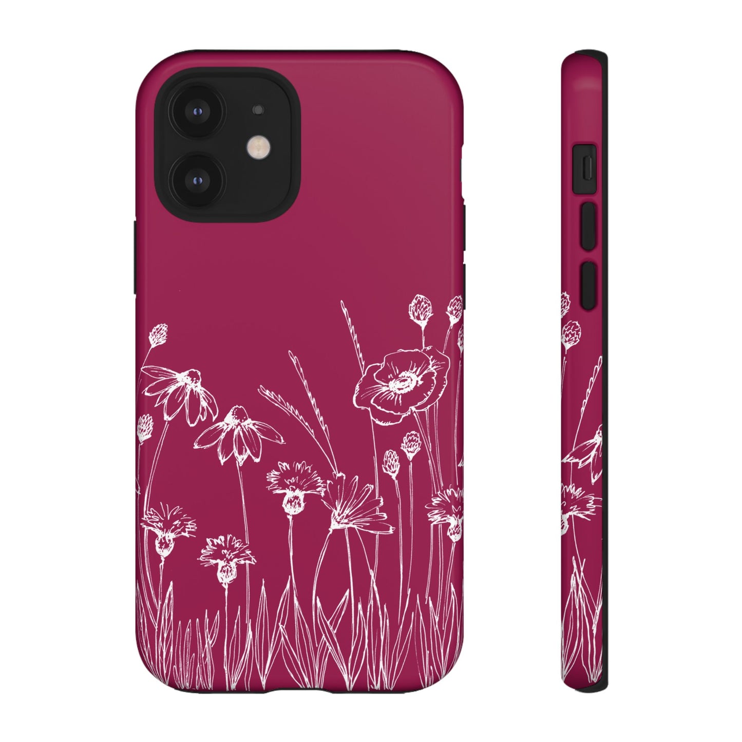 Doodle Flower Phone Case Berry