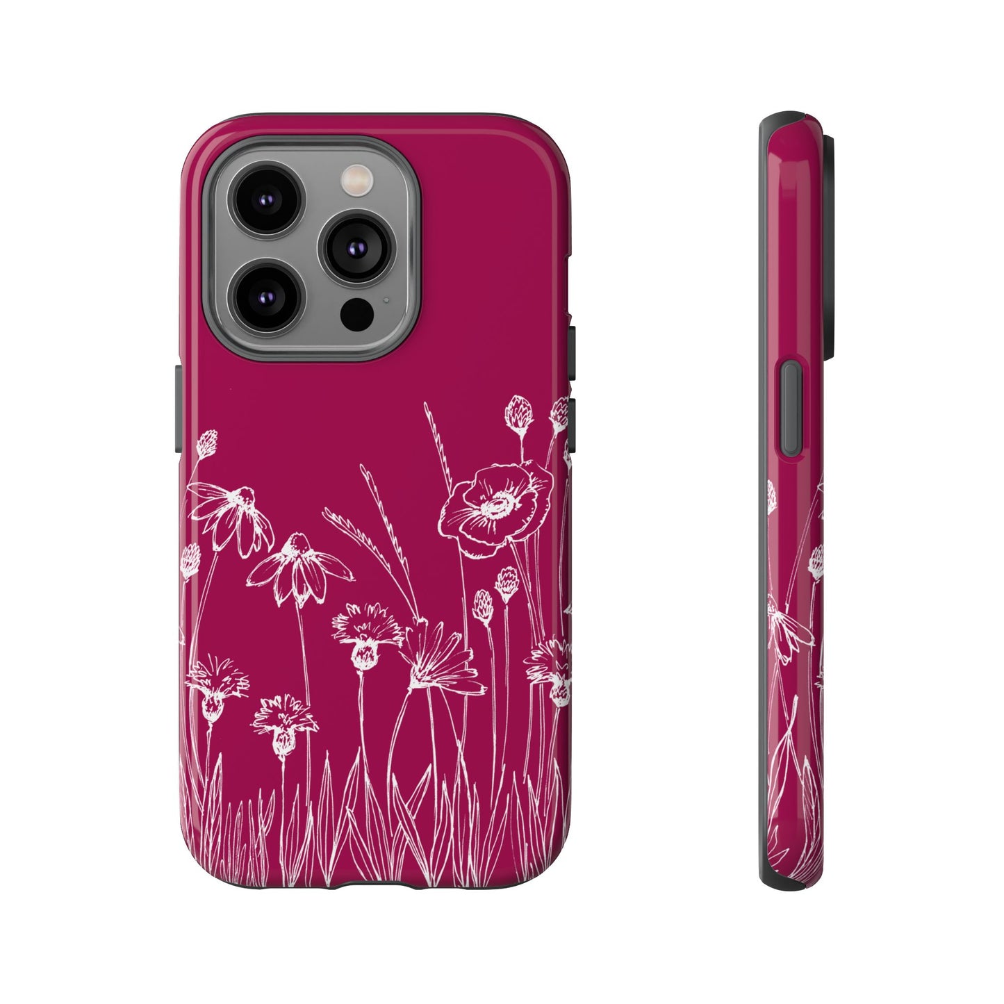 Doodle Flower Phone Case Berry