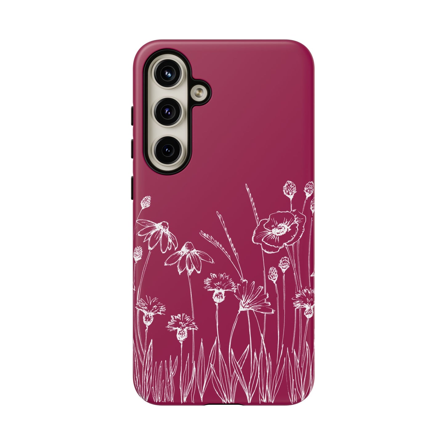 Doodle Flower Phone Case Berry