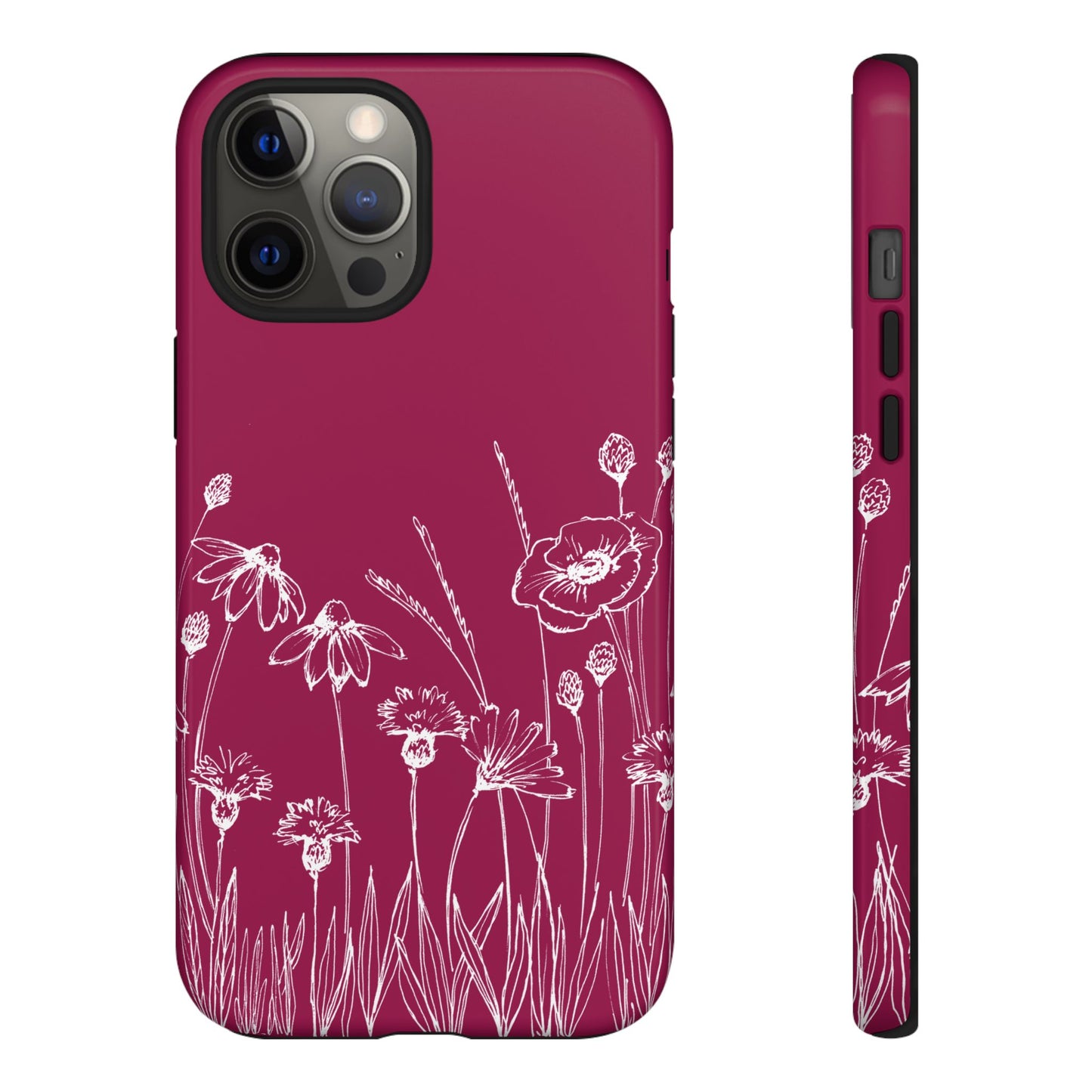 Doodle Flower Phone Case Berry