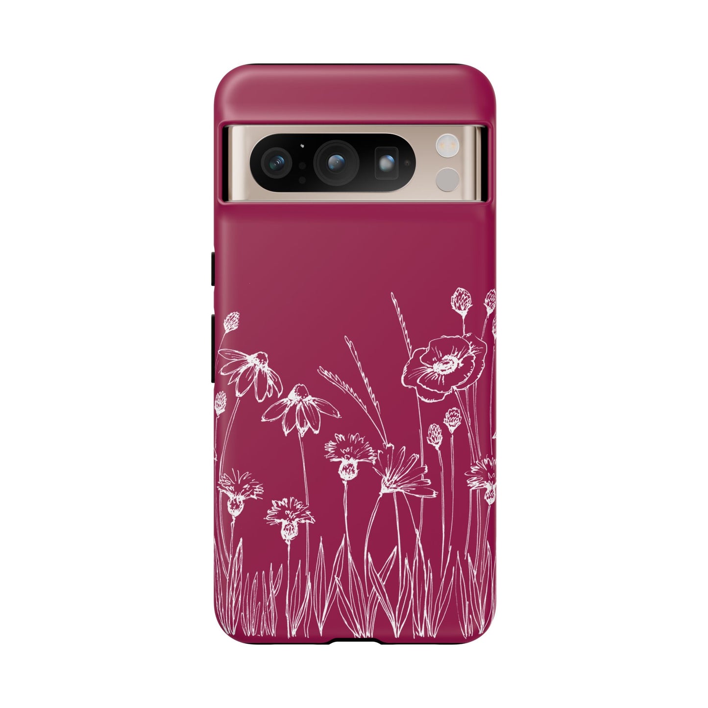 Doodle Flower Phone Case Berry