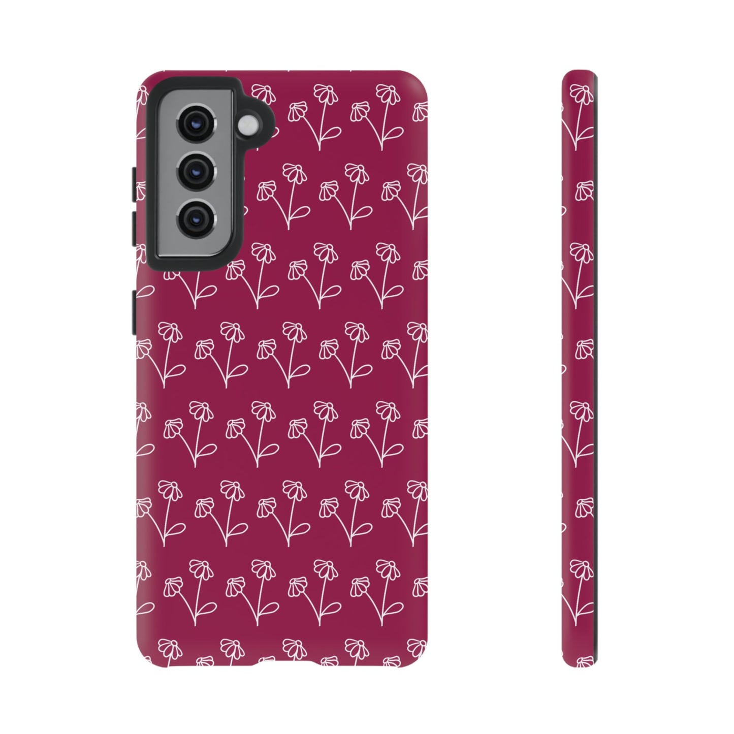 Doodle Flowers Phone Case Berry