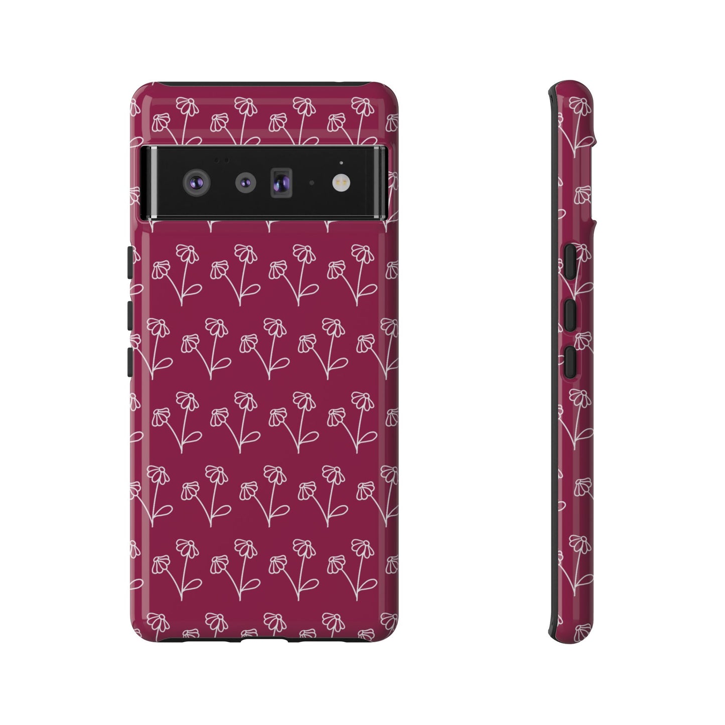 Doodle Flowers Phone Case Berry