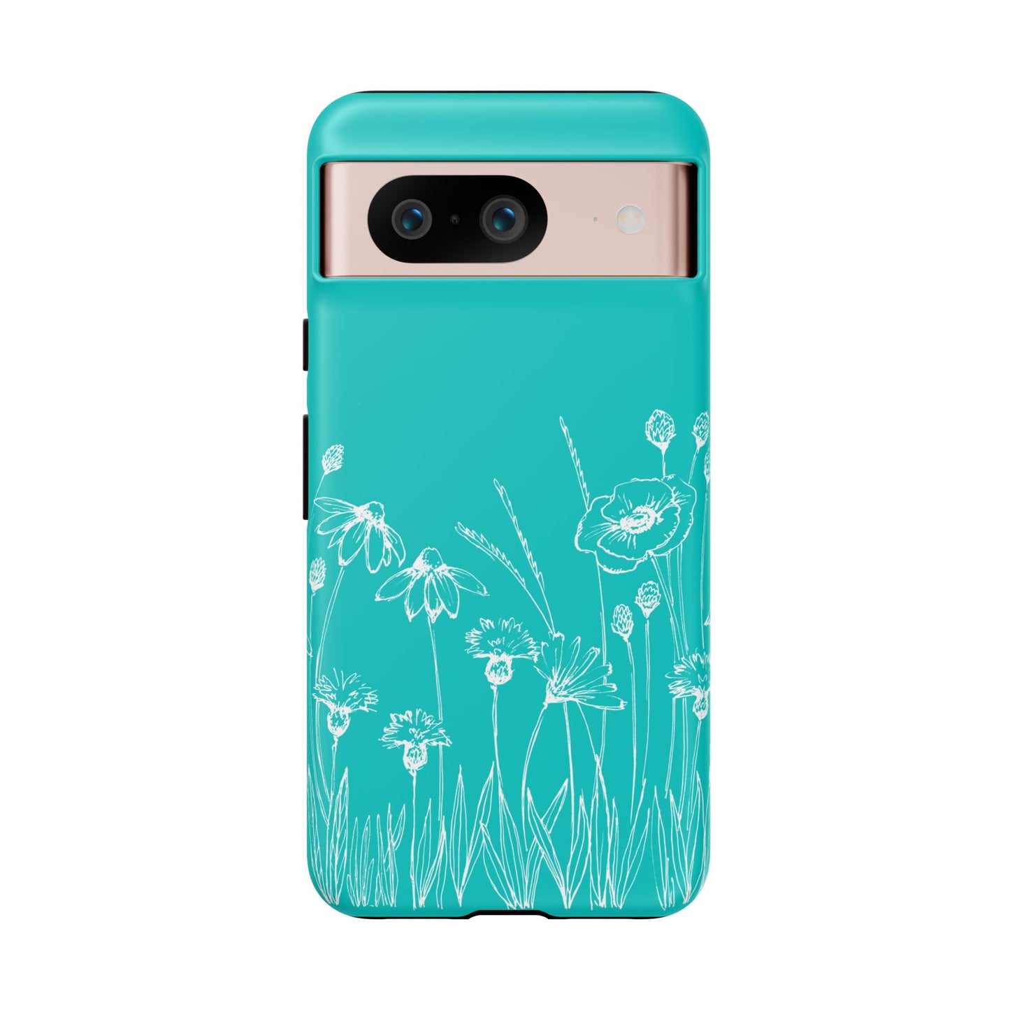 Doodle Flower Phone Case Aqua