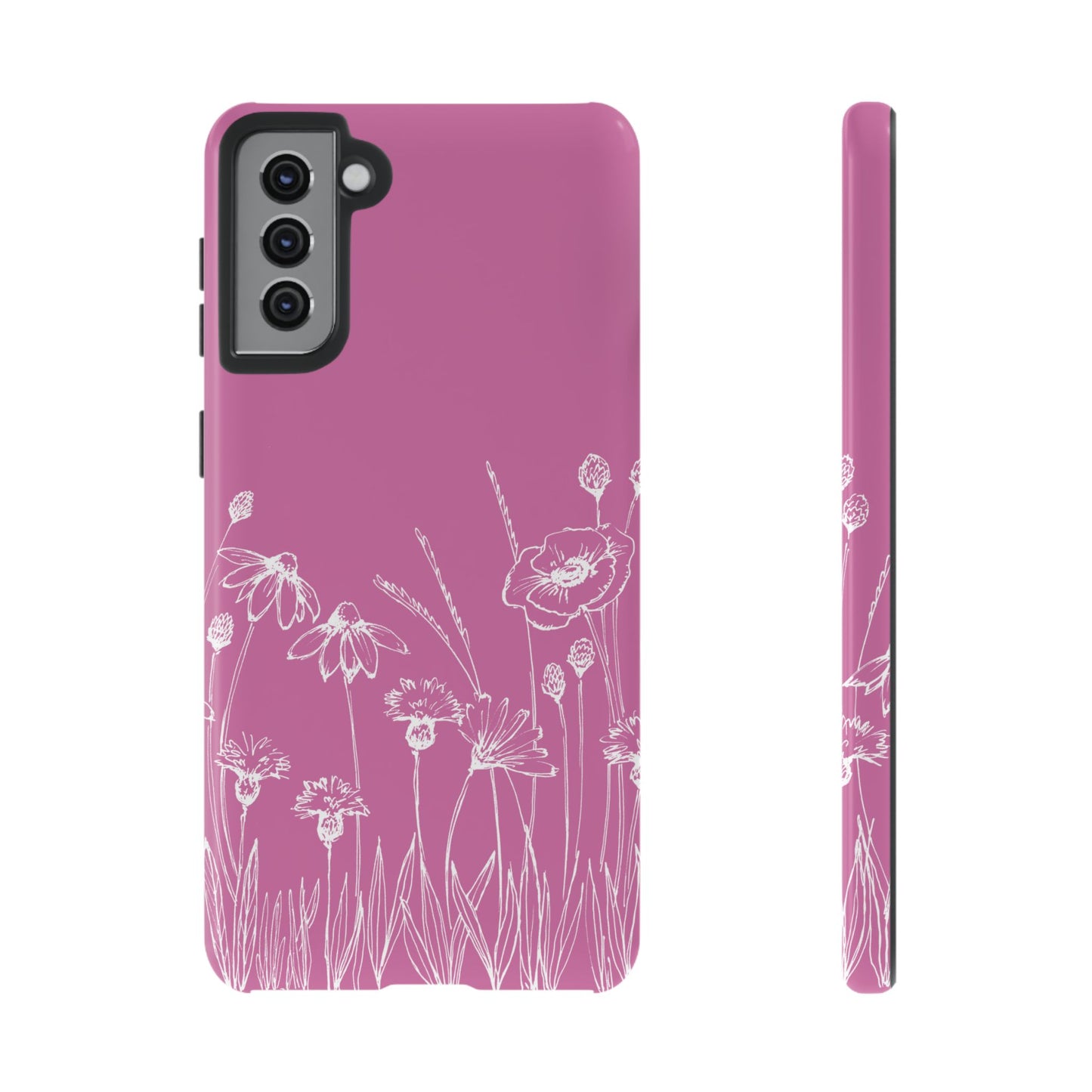 Doodle Flower Phone Case Pink