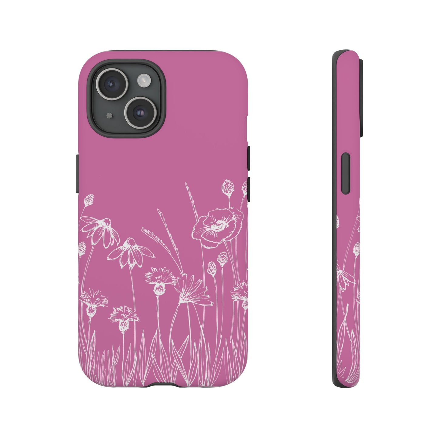 Doodle Flower Phone Case Pink