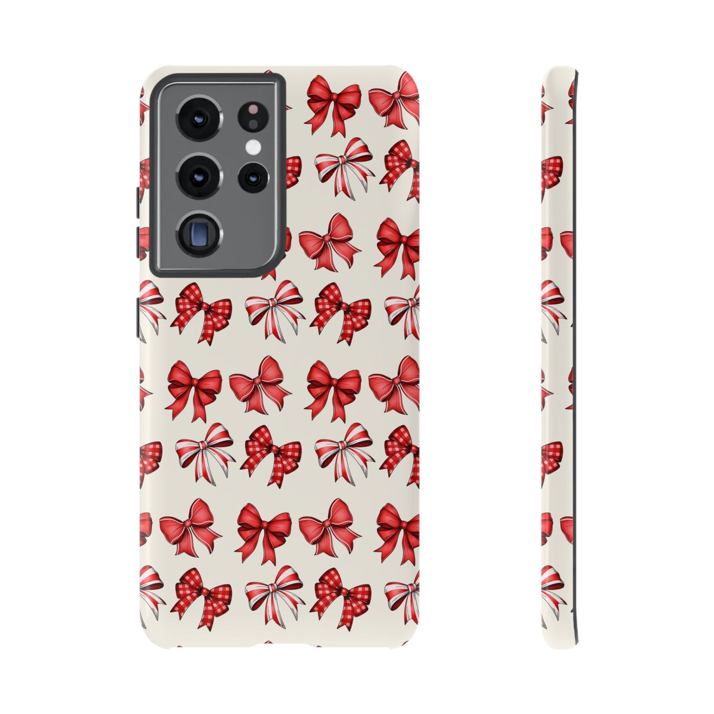 Christmas Bow Phone Case Cream