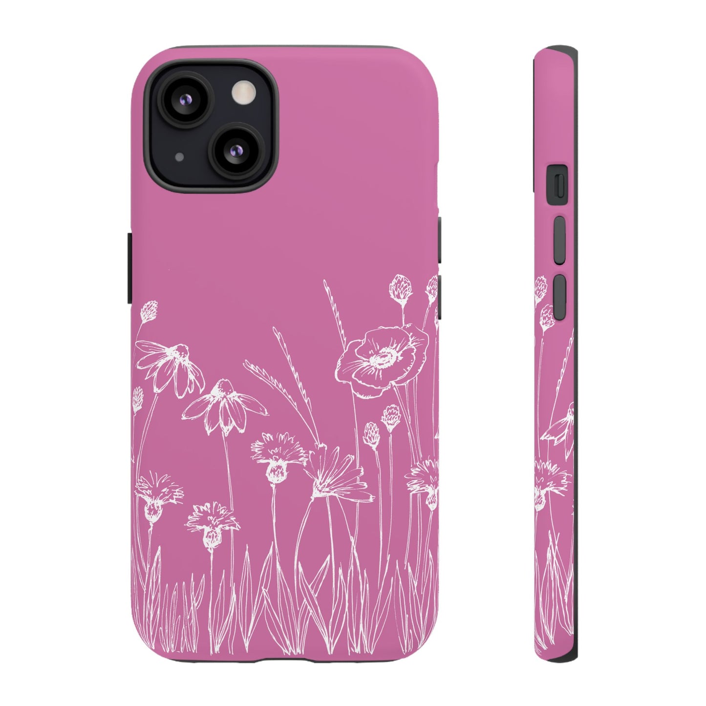 Doodle Flower Phone Case Pink