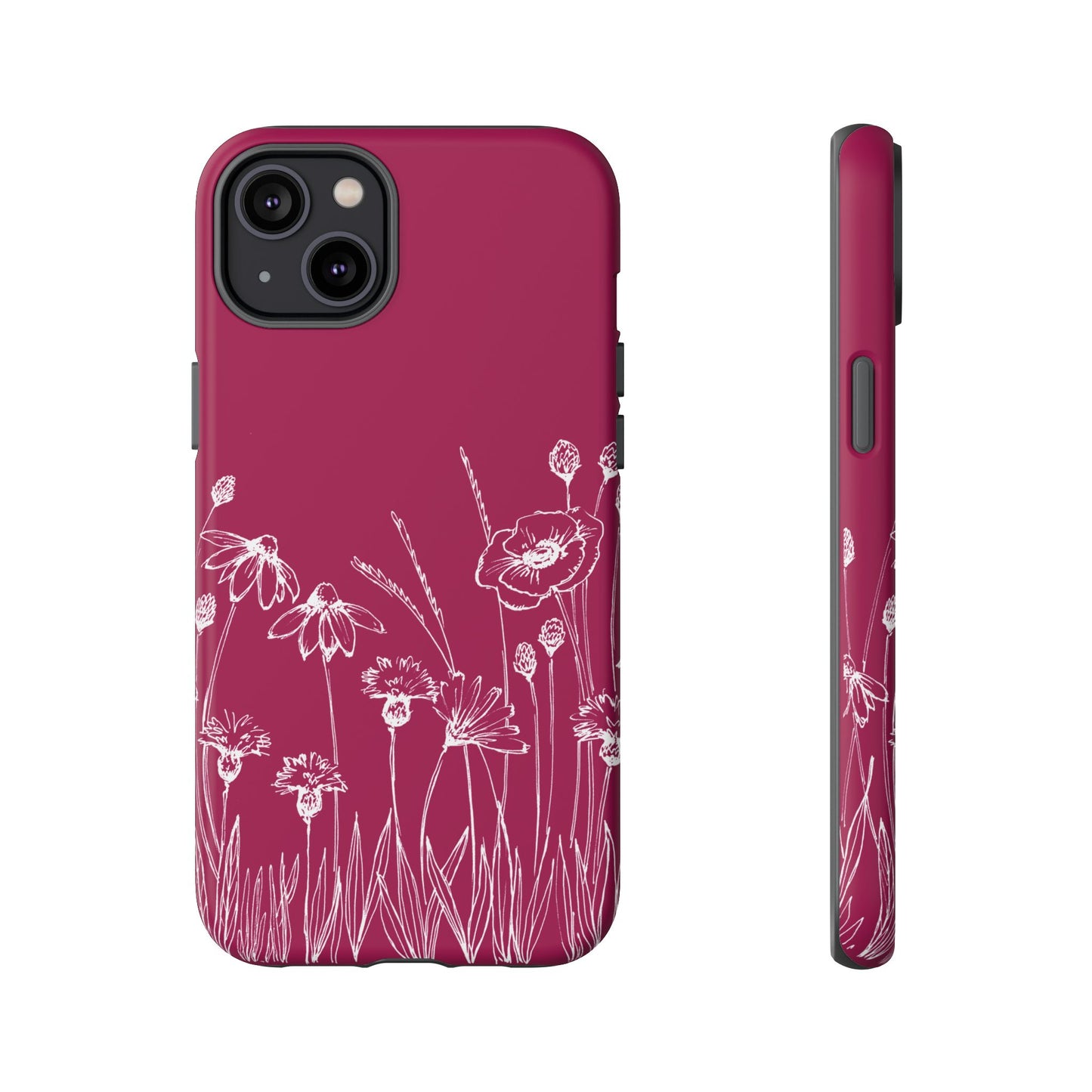 Doodle Flower Phone Case Berry