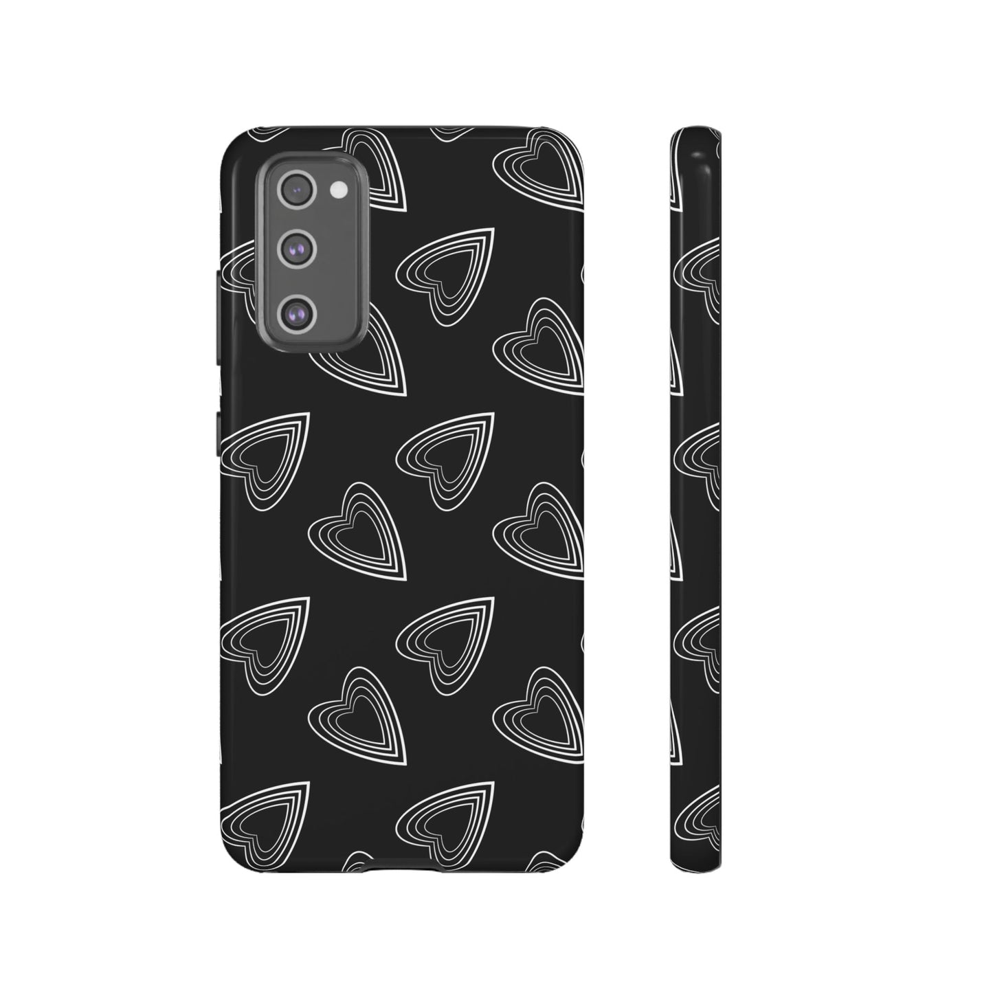 Hearts Phone Case Black