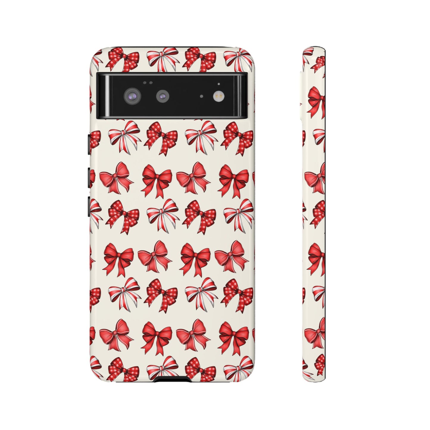 Christmas Bow Phone Case Cream