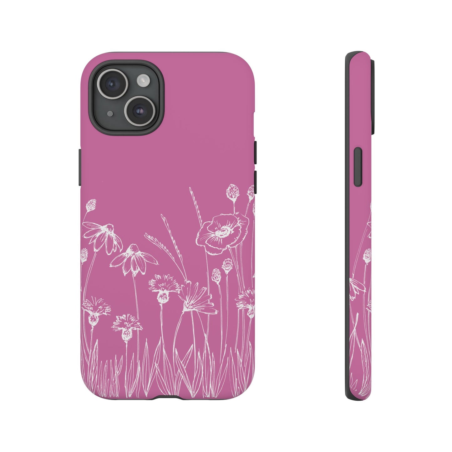 Doodle Flower Phone Case Pink