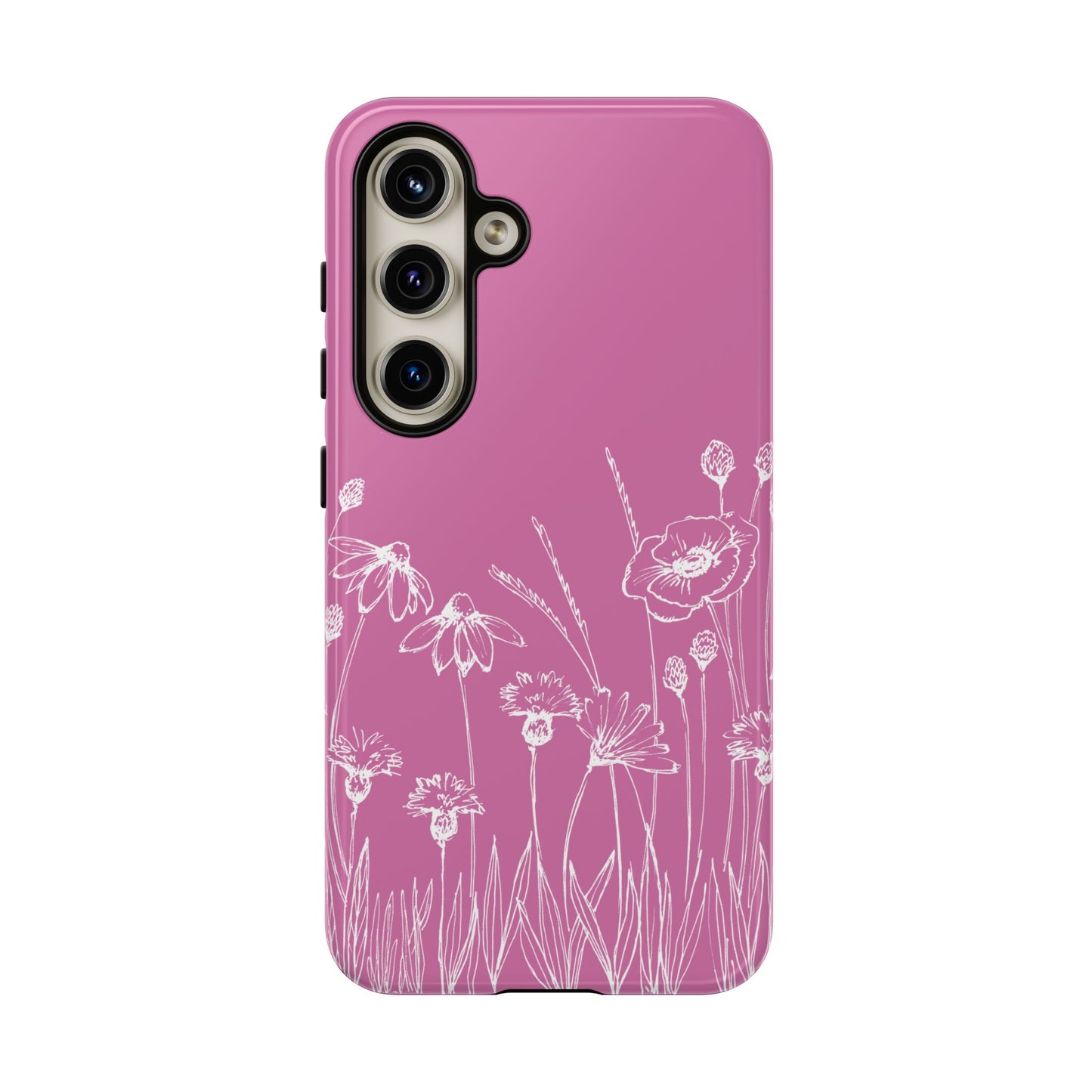 Doodle Flower Phone Case Pink