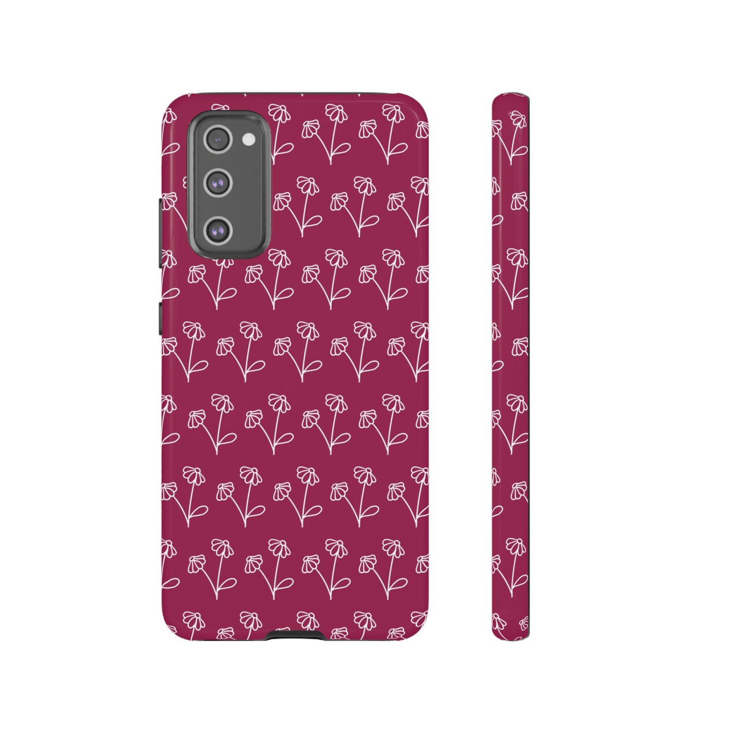 Doodle Flowers Phone Case Berry