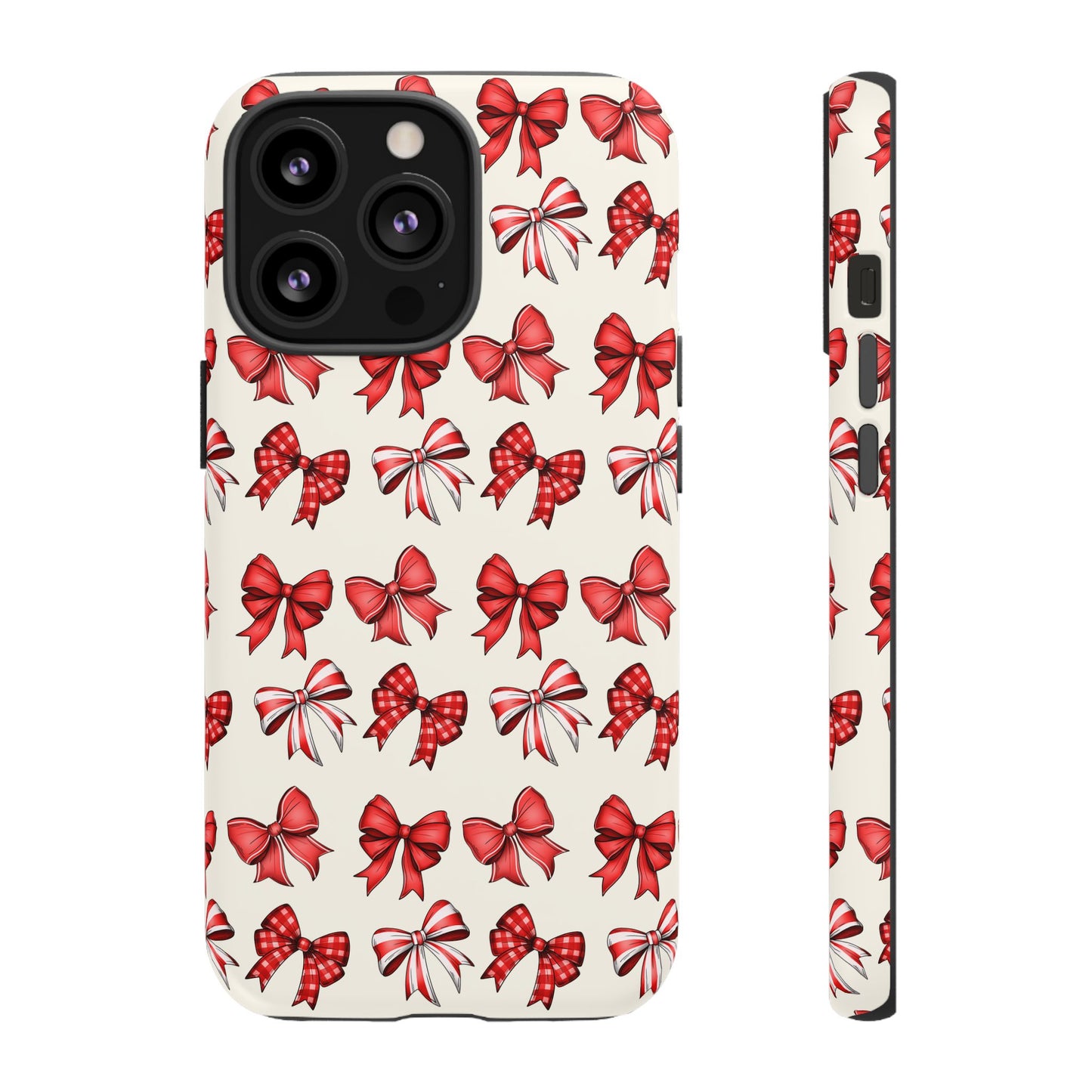 Christmas Bow Phone Case Cream