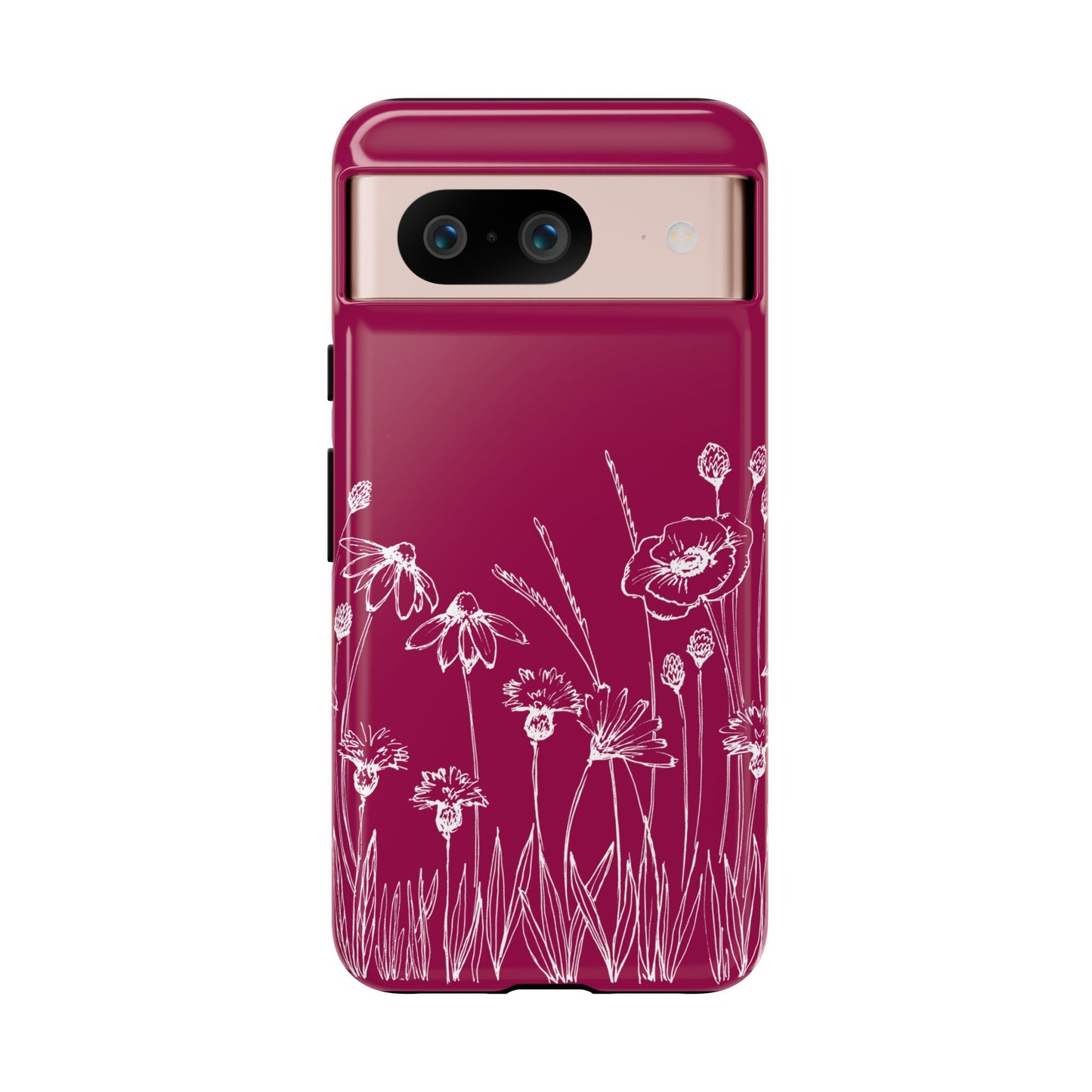 Doodle Flower Phone Case Berry